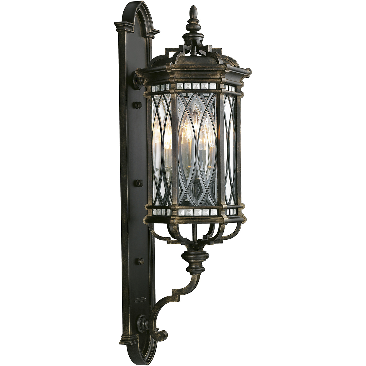 Warwickshire 4 Light 41 inch Black Outdoor Wall Mount