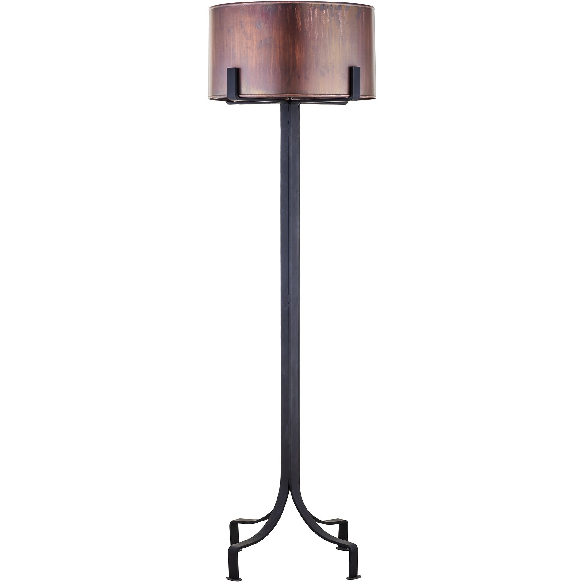 Hill Country 150 watt Matte Black and Darkened Copper Floor Lamp Portable Light