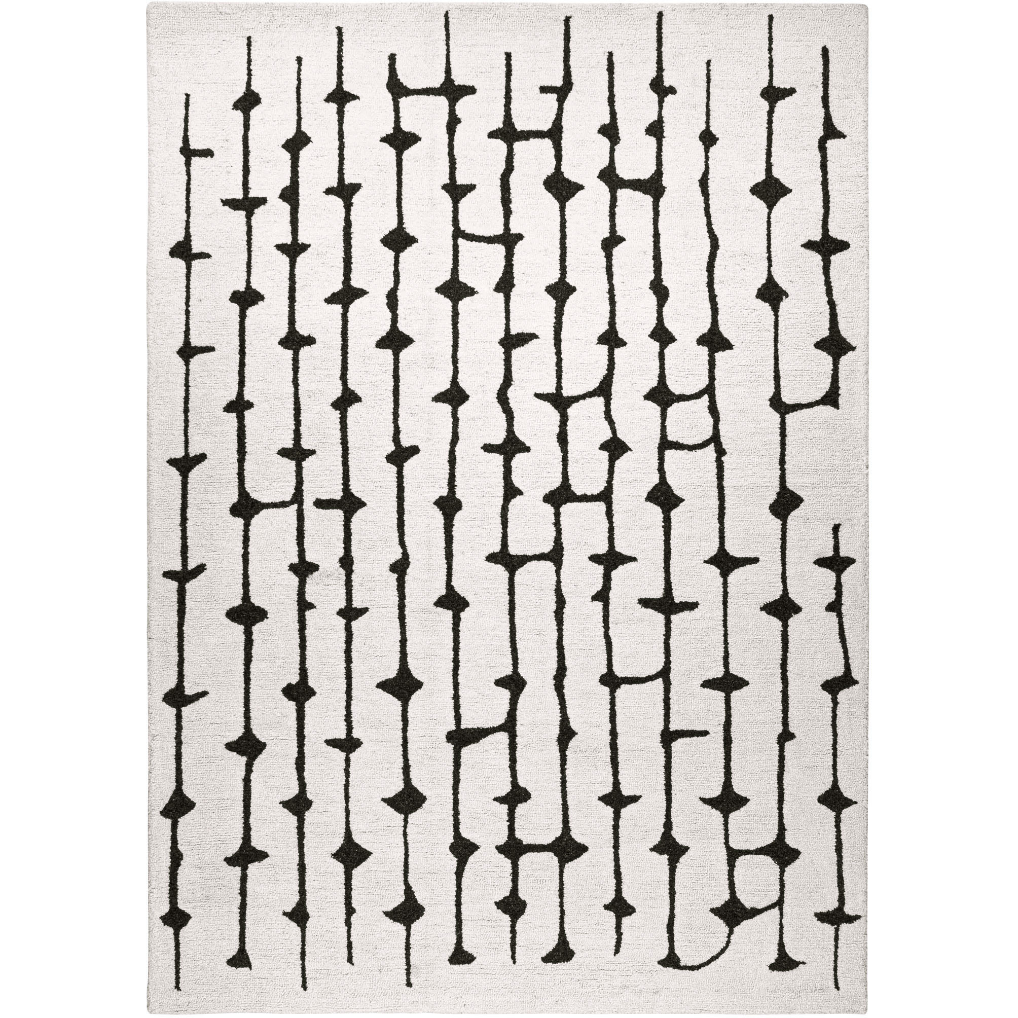 Contemporary Luxe 114 X 79 inch Black/White Rug in 6 x 9