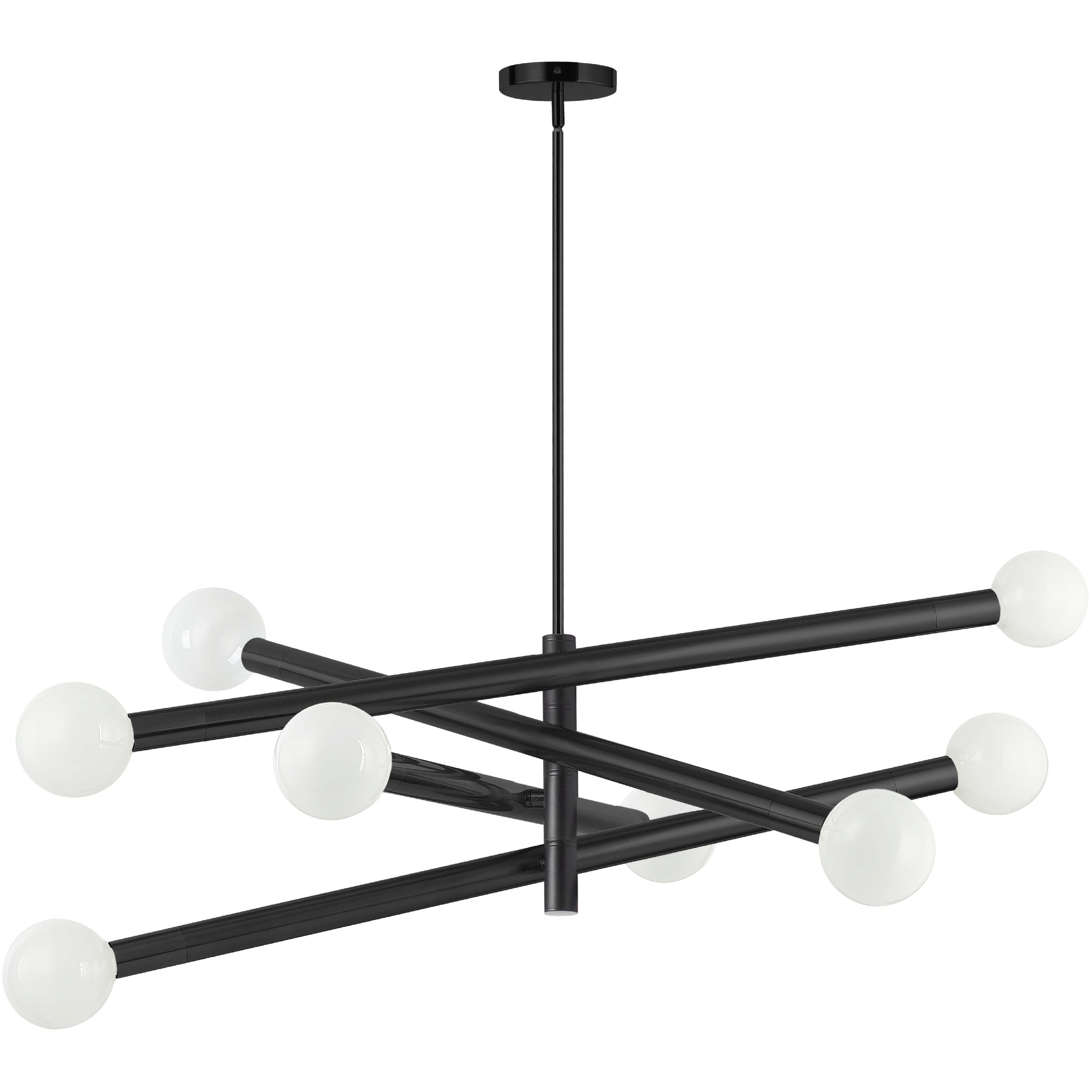 Wand 8 Light 36 inch Matte Black Chandelier Ceiling Light