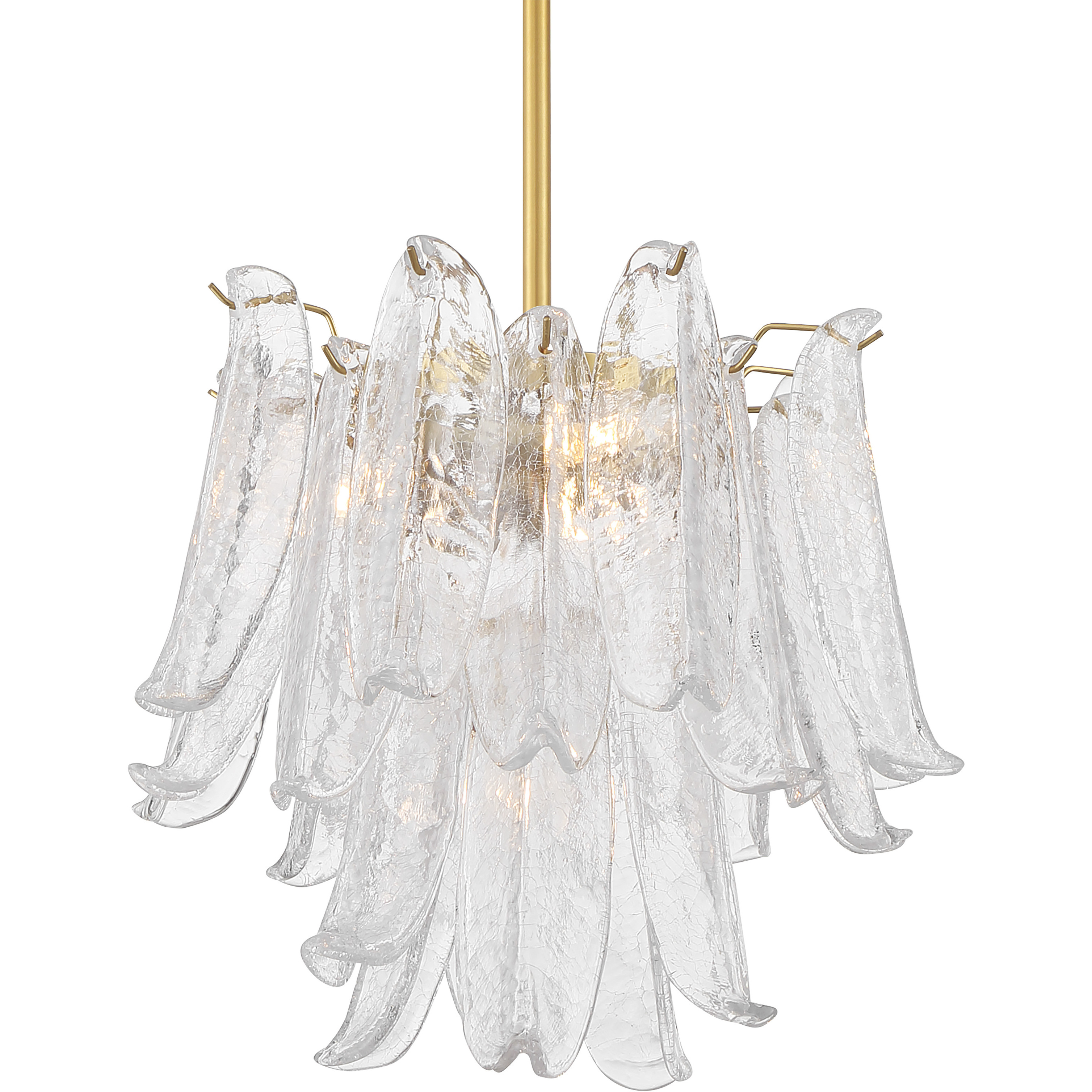 Regent 4 Light 17.75 inch Legacy Brass Chandelier Ceiling Light in Clear Crackled Glass