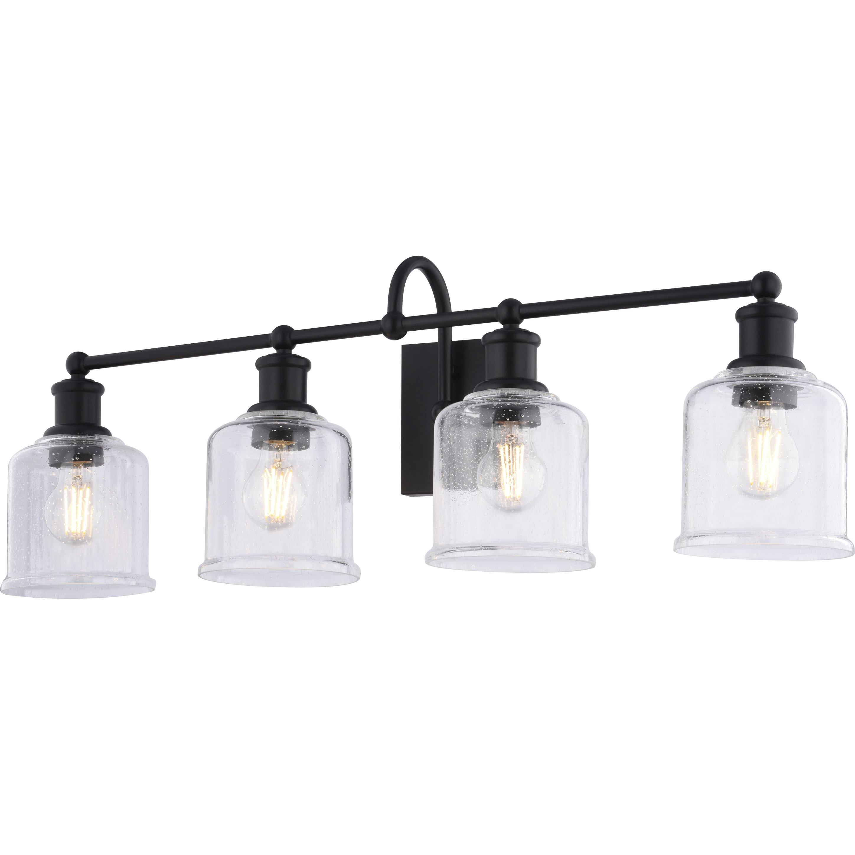 Northbrook 4 Light 32 inch Matte Black Bathroom Light Wall Light