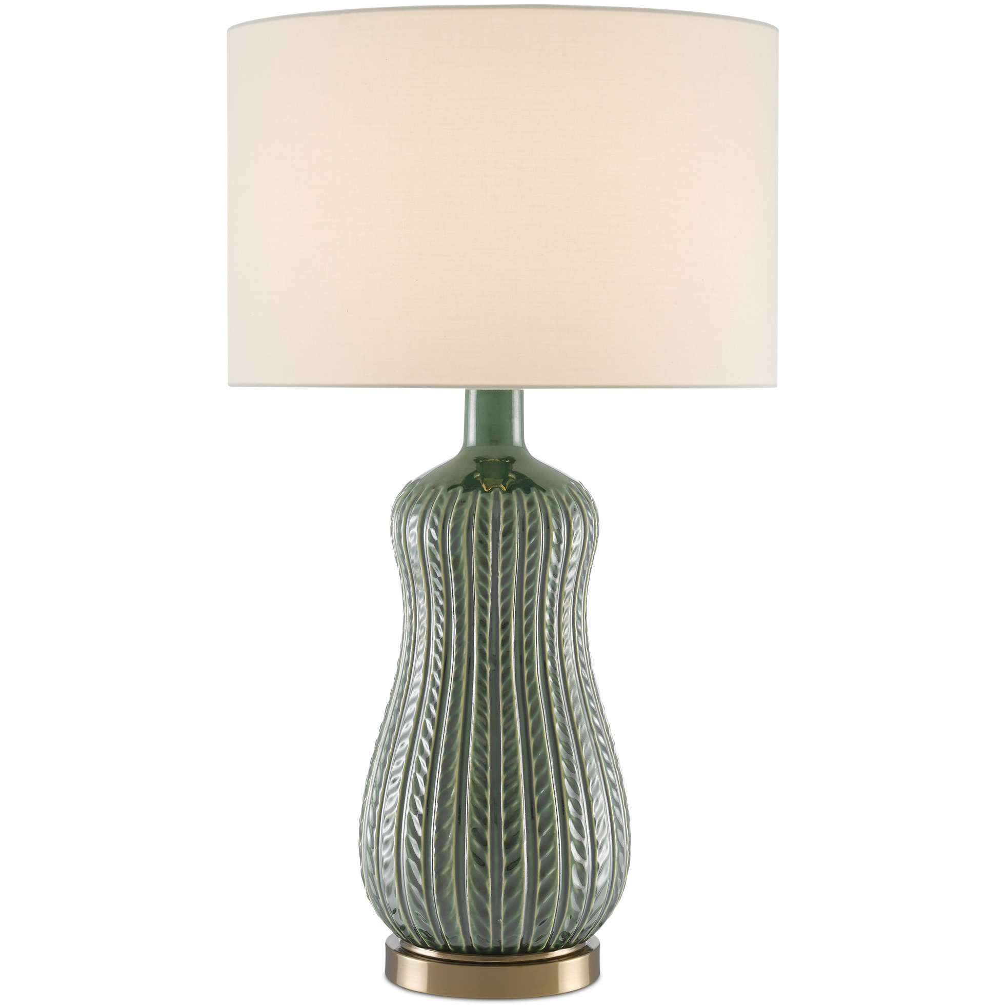 Mamora 29 inch 150 watt Green and Antique Brass Table Lamp Portable Light
