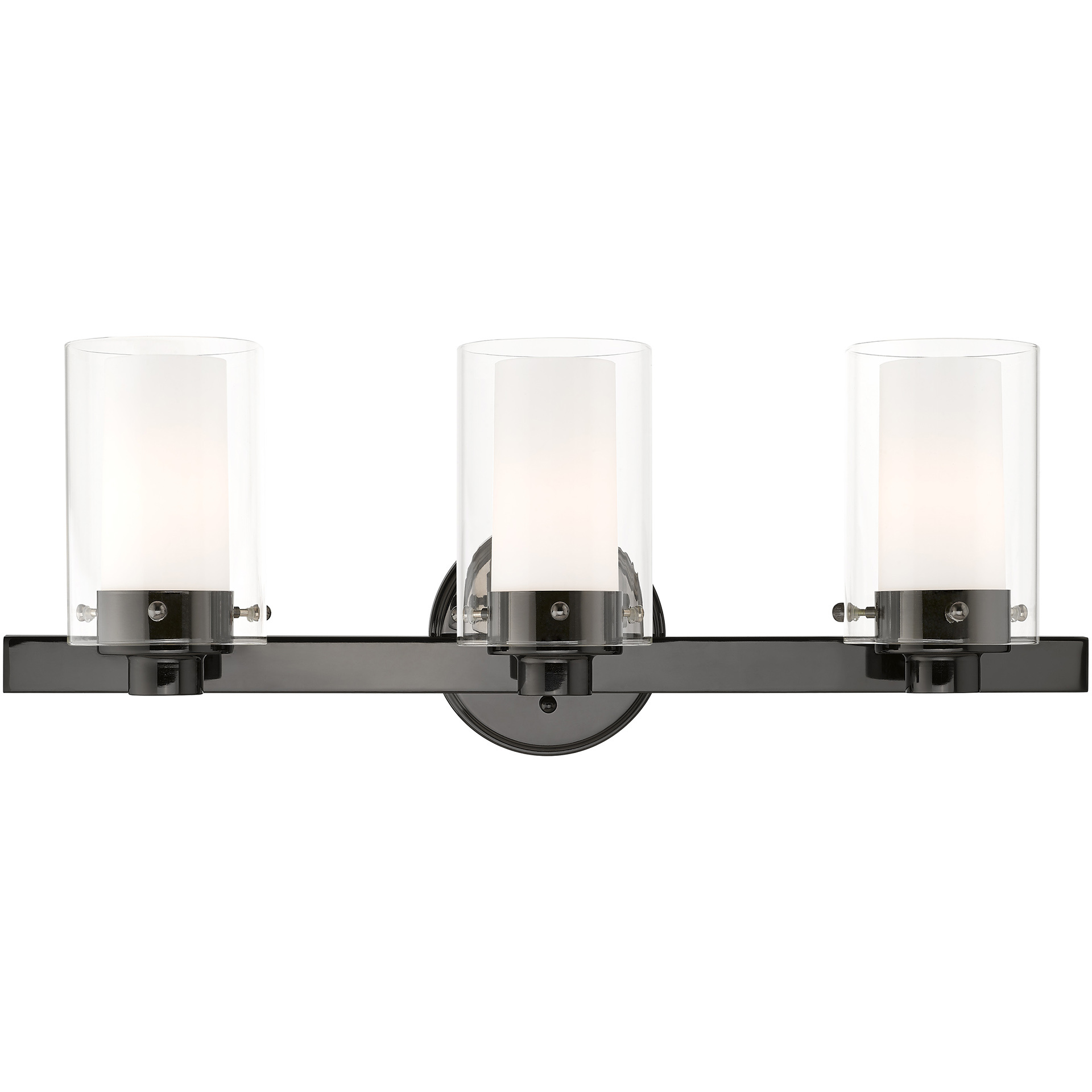 Manhattan 3 Light 22.5 inch Polished Black Chrome Vanity Sconce Wall Light