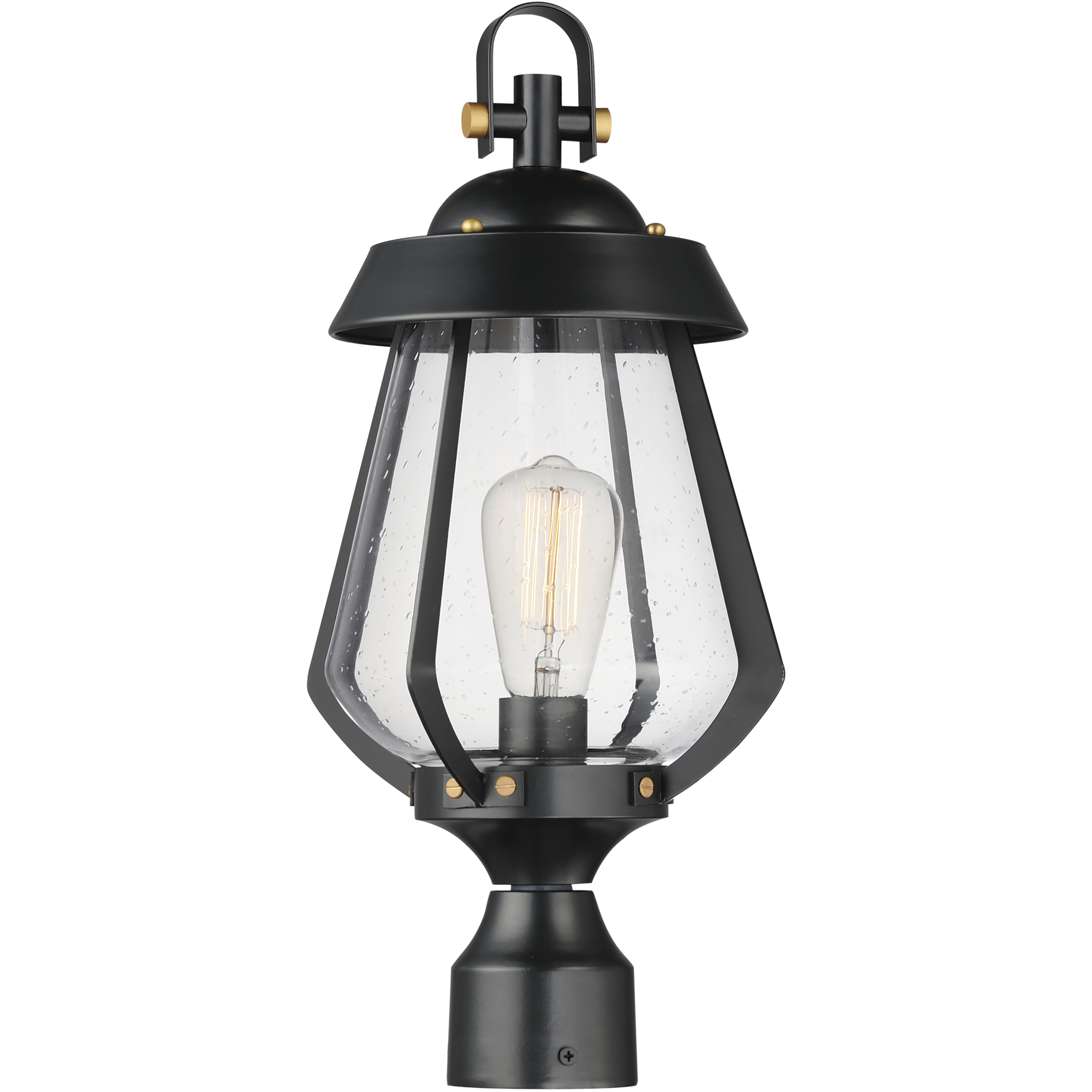 Mariner 1 Light 19.75 inch Black and Antique Brass Outdoor Pole/Post Mount, Pier/Post Mount