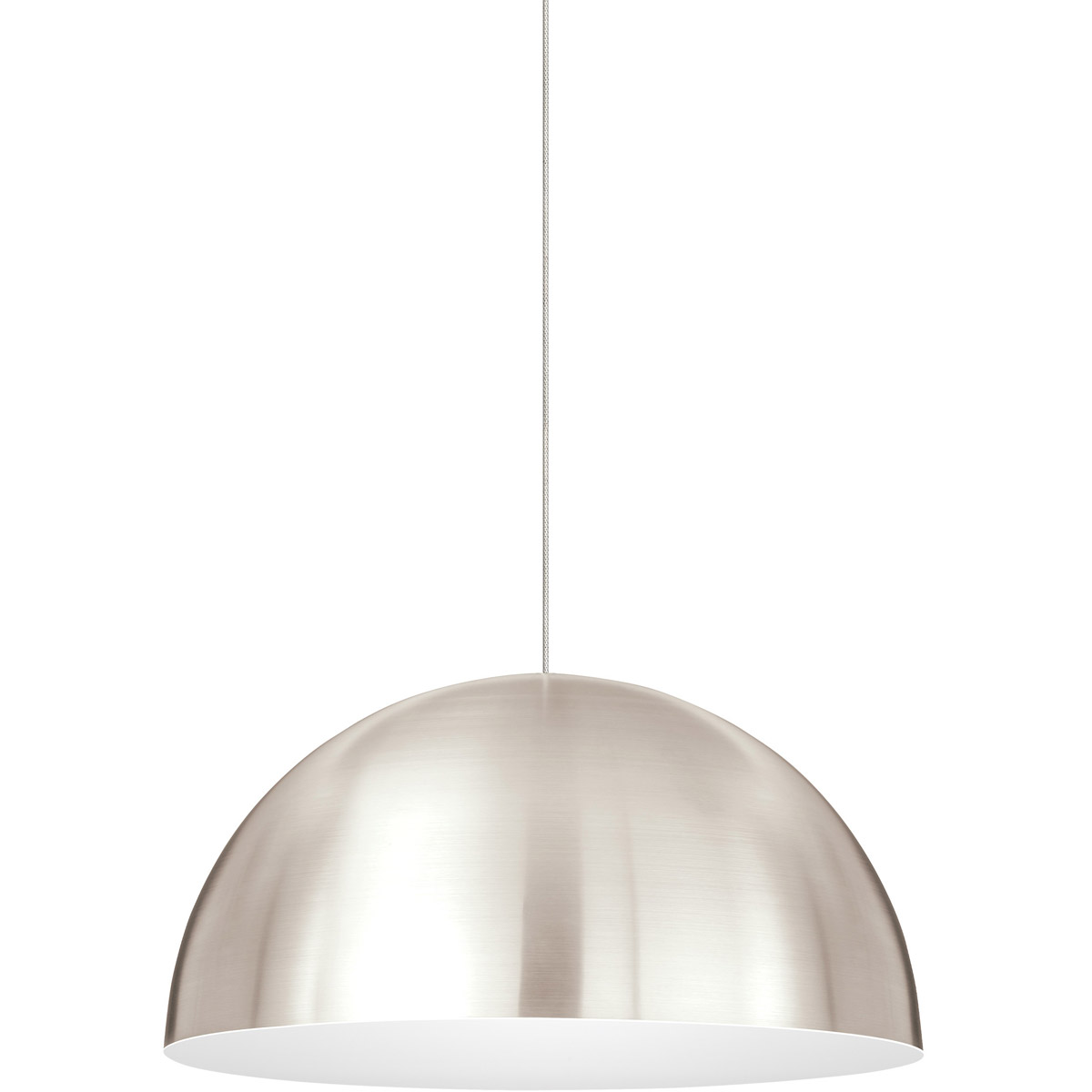 Mini Powell Street 1 Light 12 Satin Nickel Low-Voltage Pendant Ceiling Light in Satin Nickel/White, FreeJack, Integrated LED