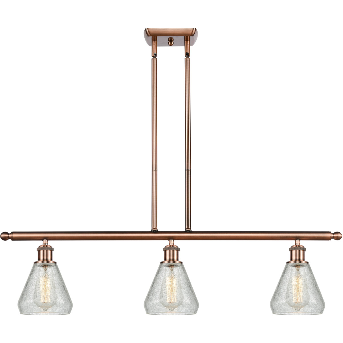 Ballston Conesus LED 36 inch Antique Copper Island Light Ceiling Light, Ballston