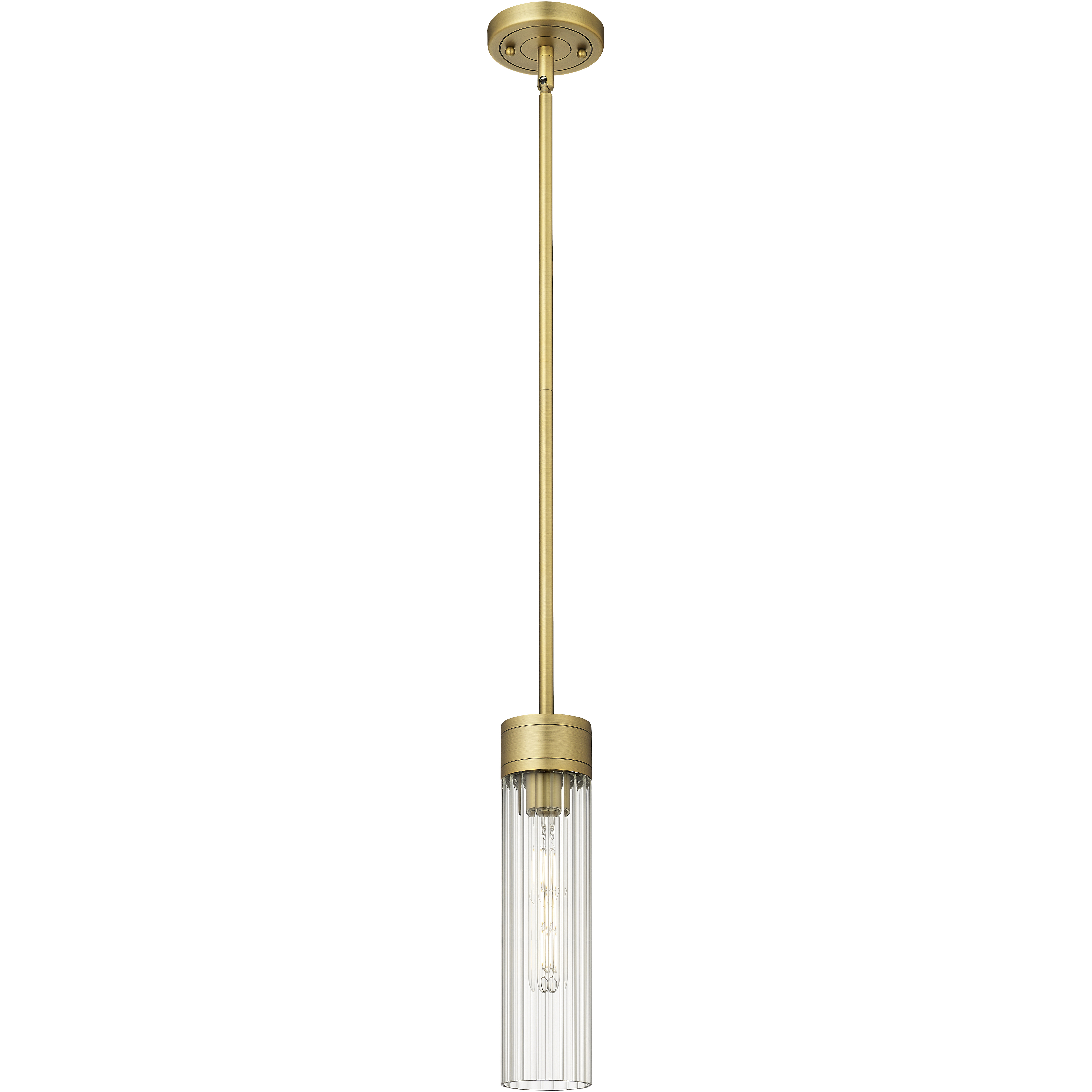 Empire 1 Light 3.13 inch Brushed Brass Pendant Ceiling Light in Clear Glass