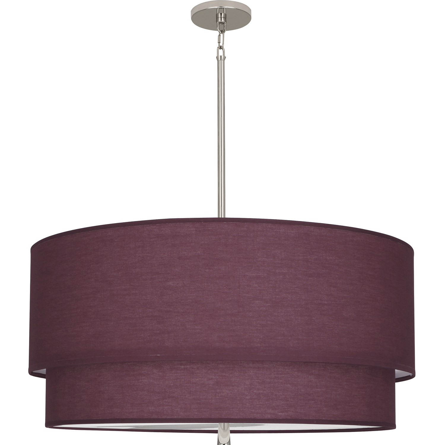 Decker 3 Light 30 inch Polished Nickel Pendant Ceiling Light in Vintage Wine