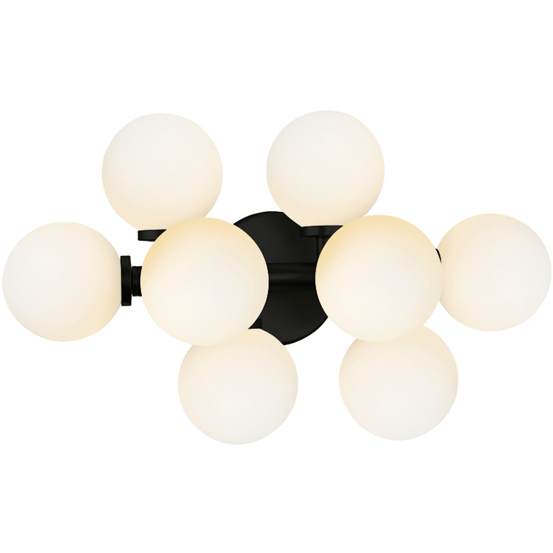Arya 8 Light 8 inch Black Wall Light
