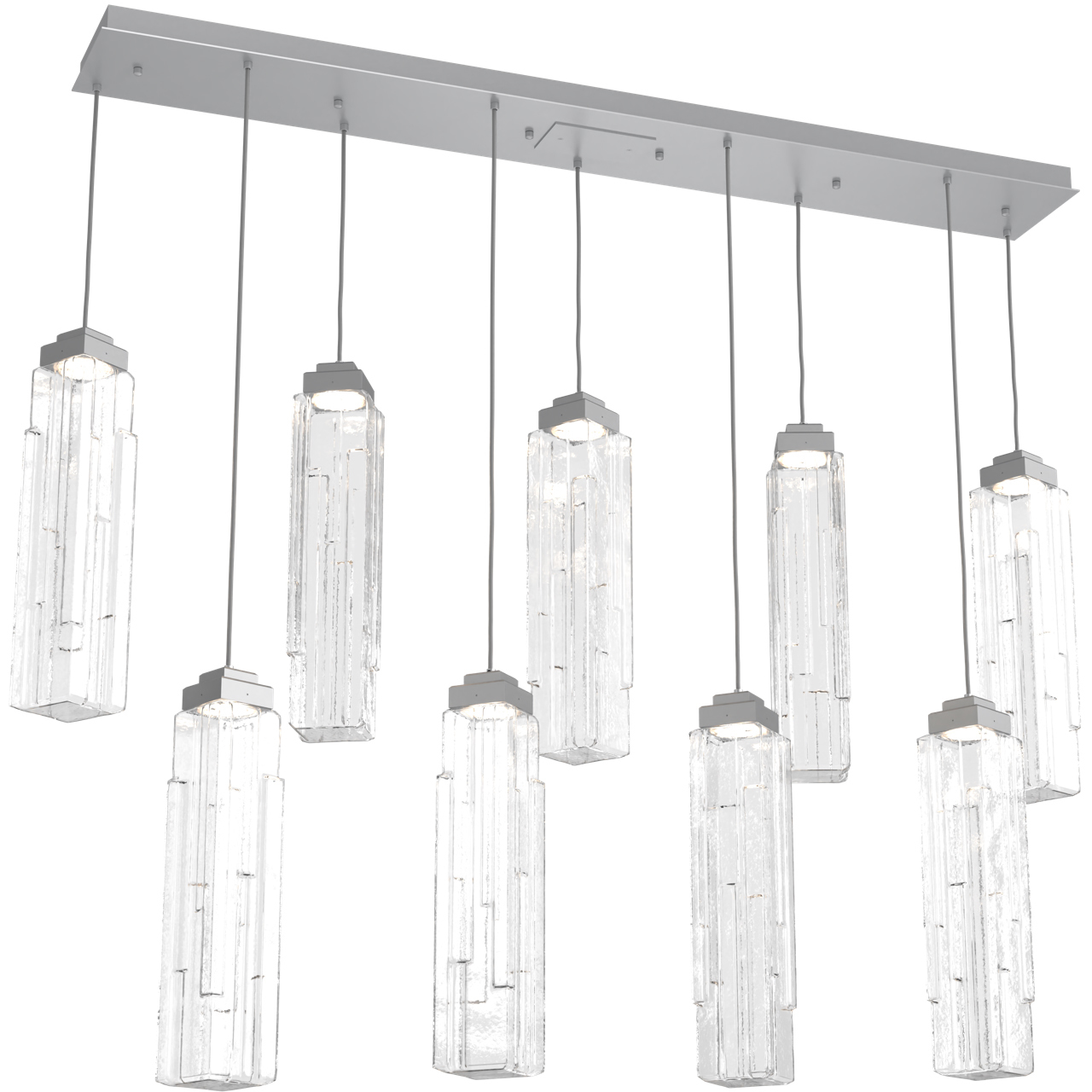 Ledgestone LED Classic Silver Linear Pendant Ceiling Light in 2700K LED, Multi-Pendant