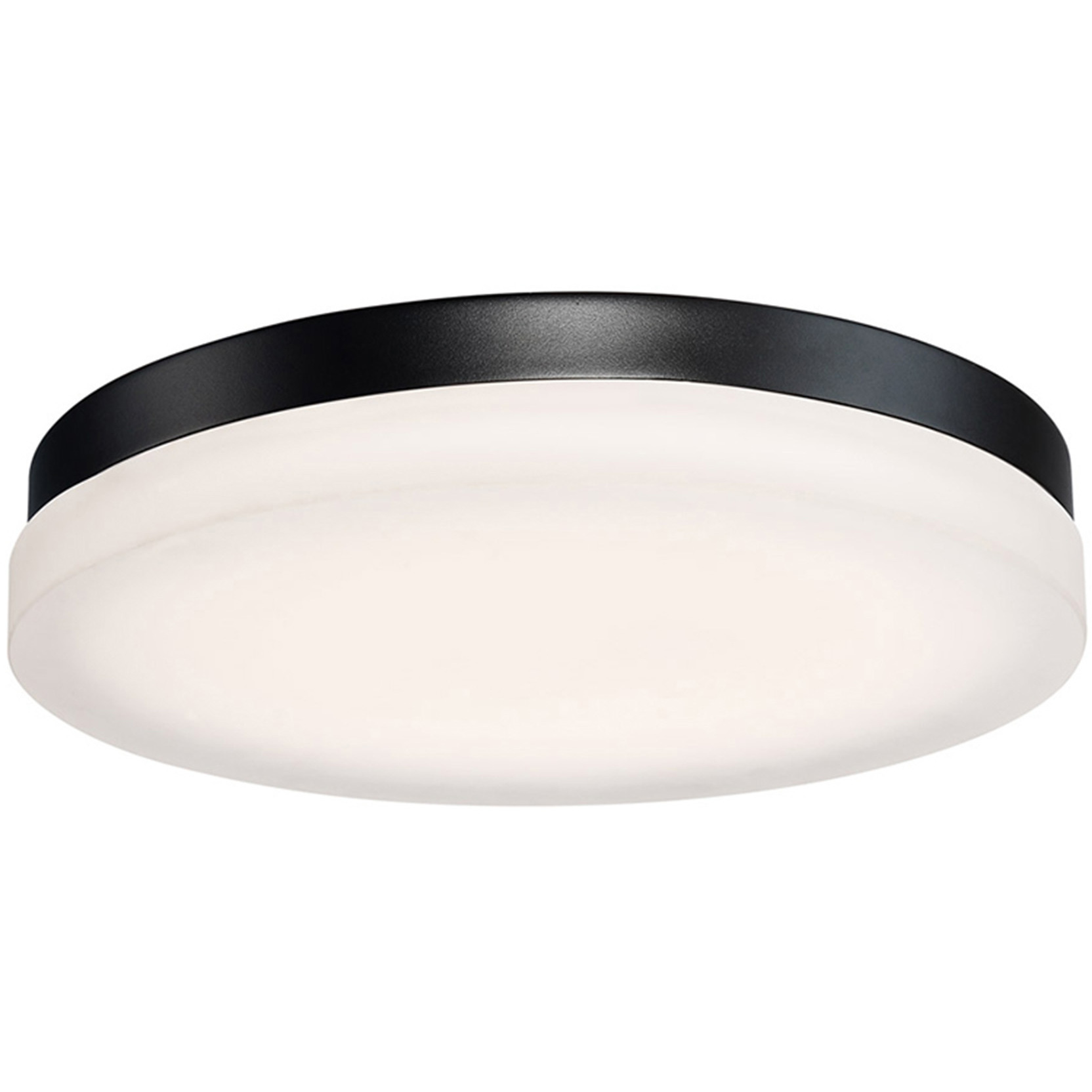 Circa LED 14 inch Black Flush Mount Ceiling Light in 3000K, 15in.