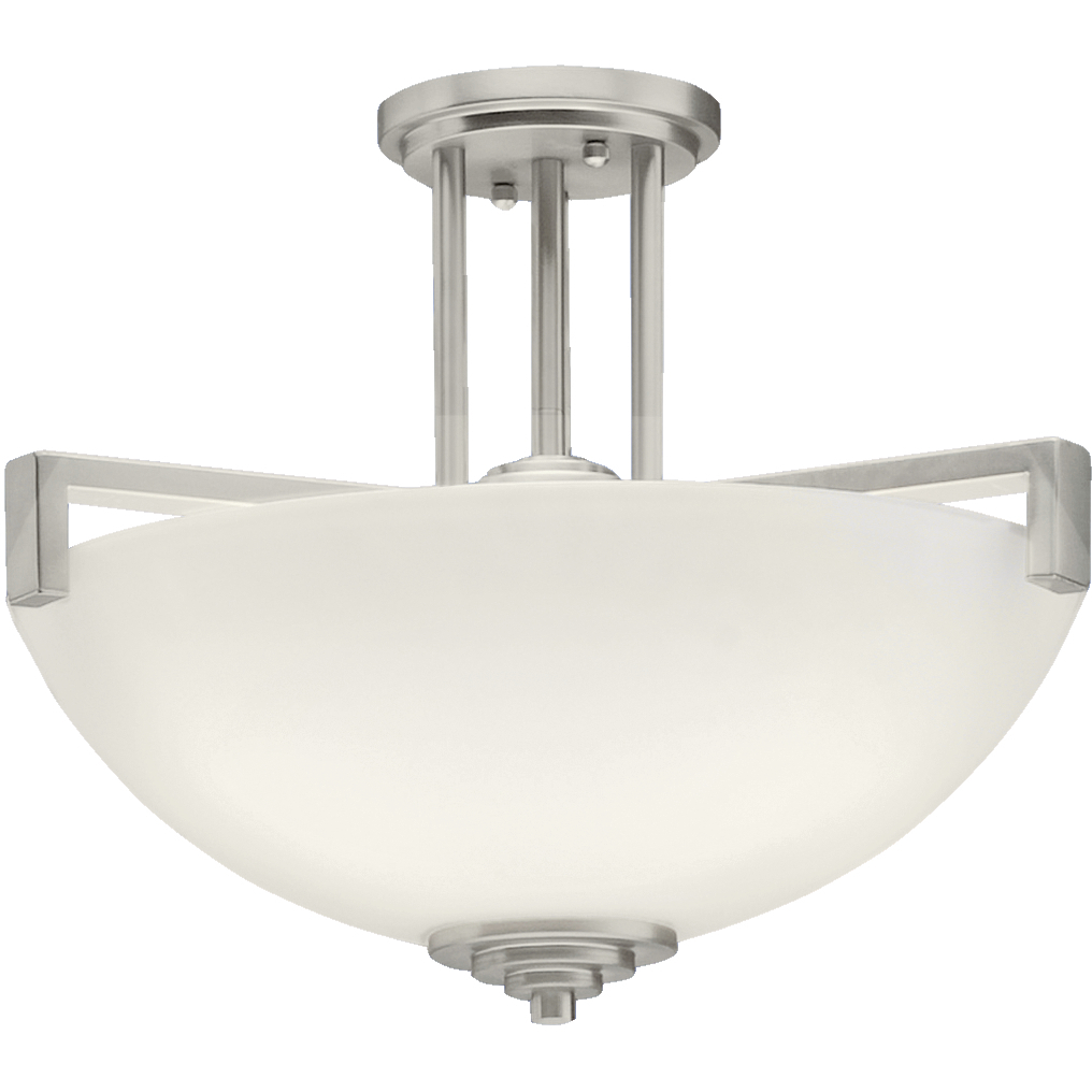 Eileen 3 Light 17.25 inch Brushed Nickel Inverted Pendant/Semi Flush Ceiling Light in Incandescent