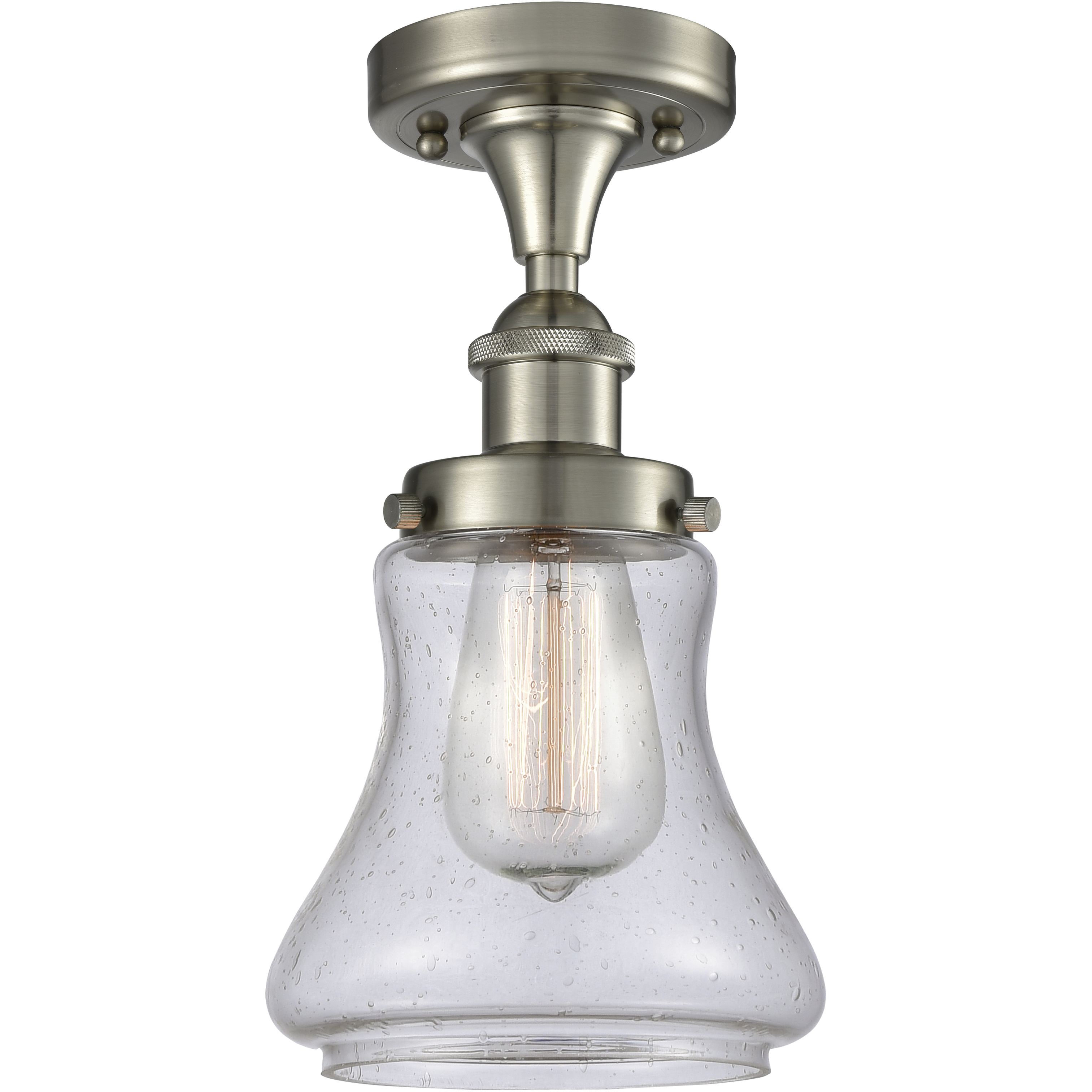 Bellmont 1 Light 6.5 inch Brushed Satin Nickel Semi-Flush Mount Ceiling Light
