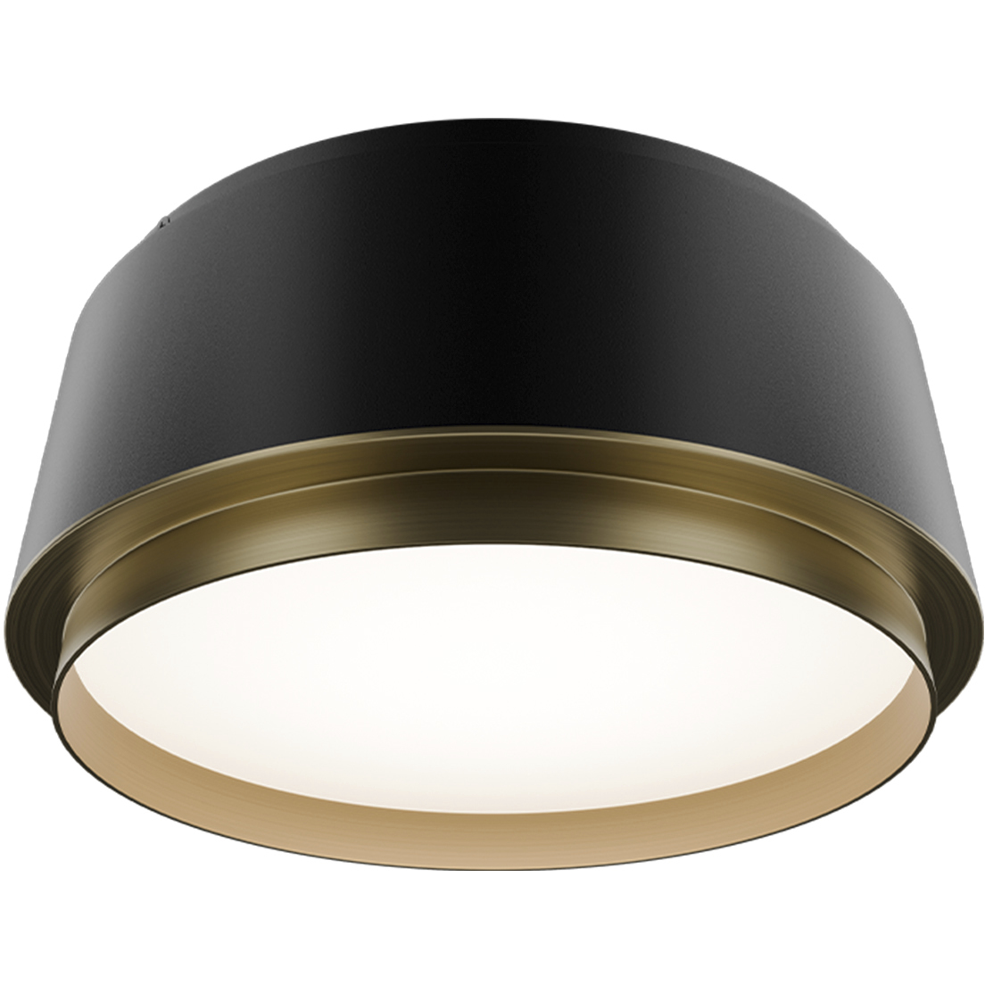 Salvo LED 9 inch Black and Aged Brass Flush Mount Ceiling Light in 3500K, Black Aged Brass, dweLED