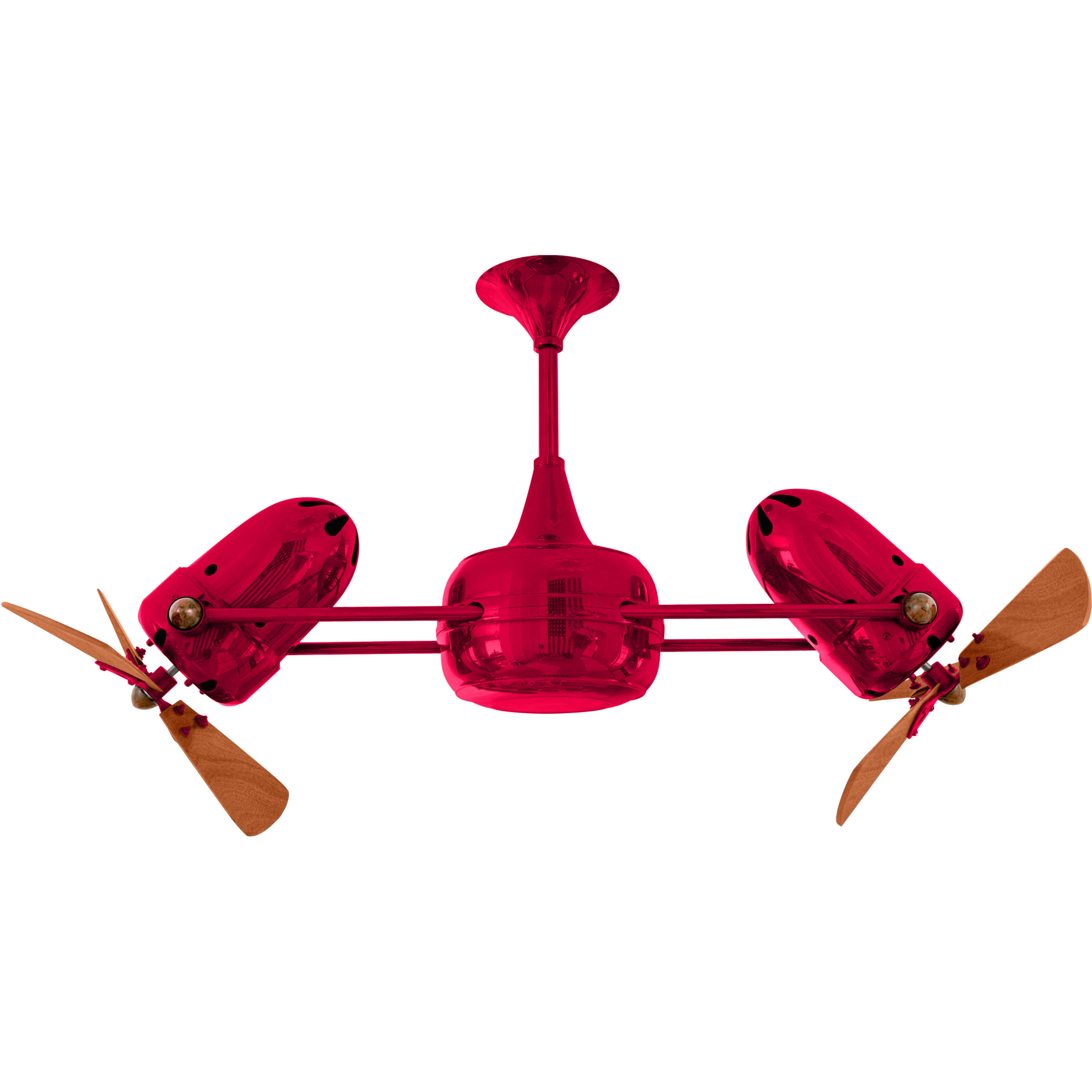 Matthews Gerbar Duplo-Dinamico 16 inch Rubi with Solid Mahogany Wood Blades Rotational Ceiling Fan