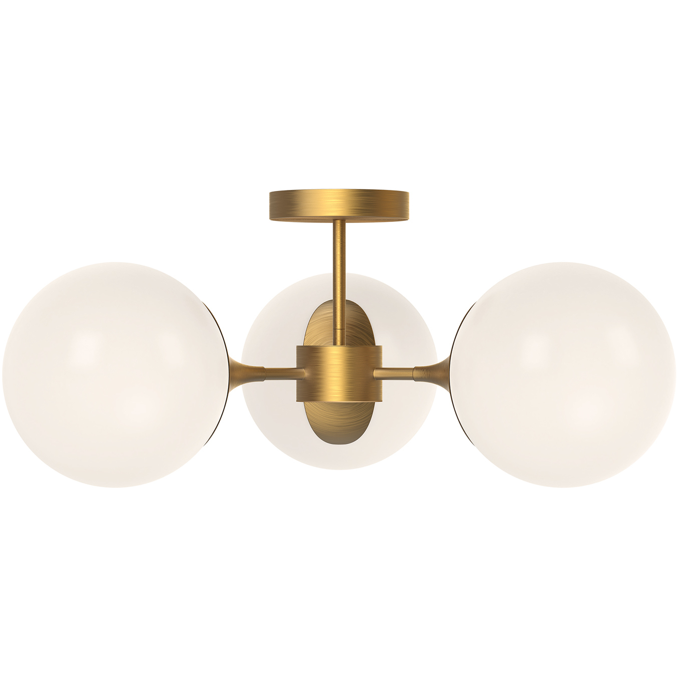 Alora Mood Nouveau 3 Light 25.88 inch Aged Gold Semi Flush Mount Ceiling Light