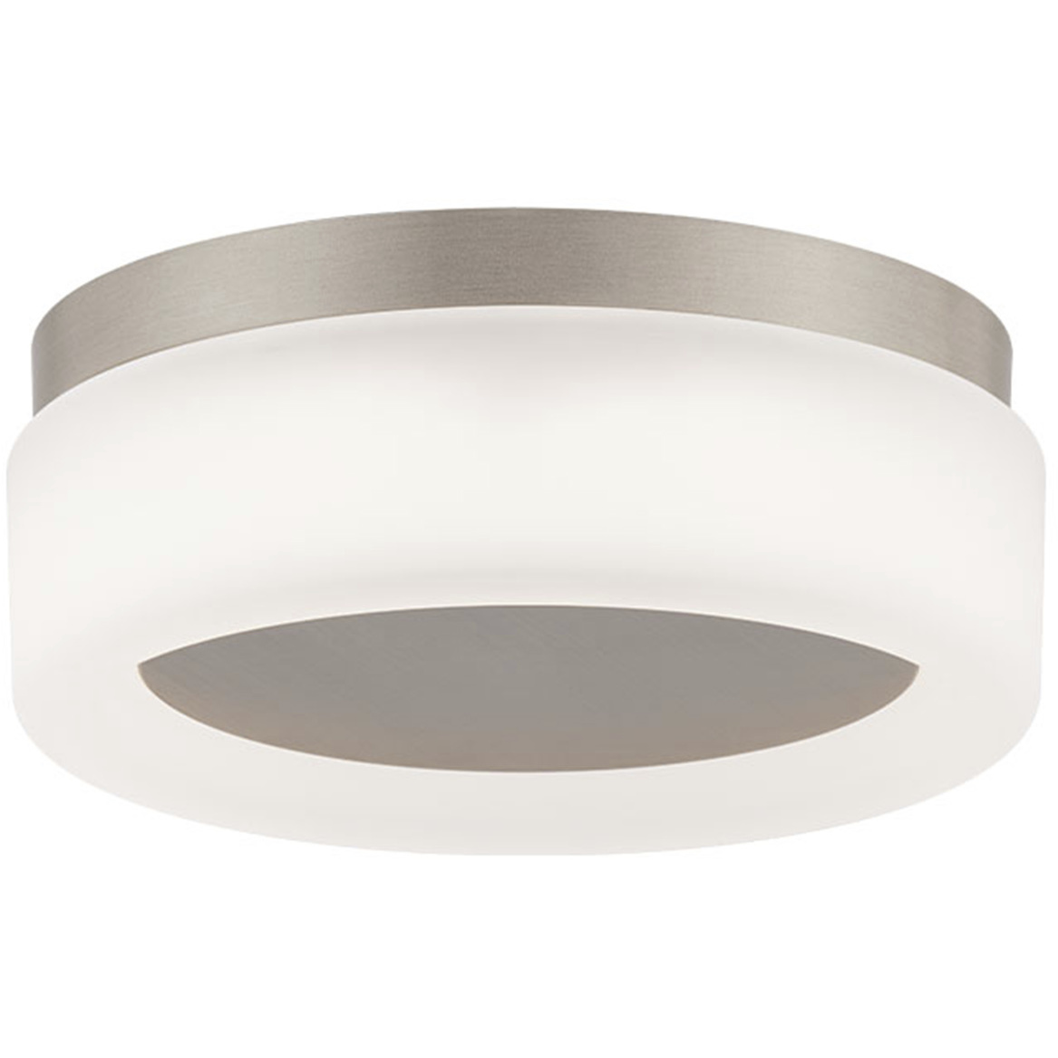 Bonham LED 8 inch Brushed Nickel Flush Mount Ceiling Light in 4000K, dweLED