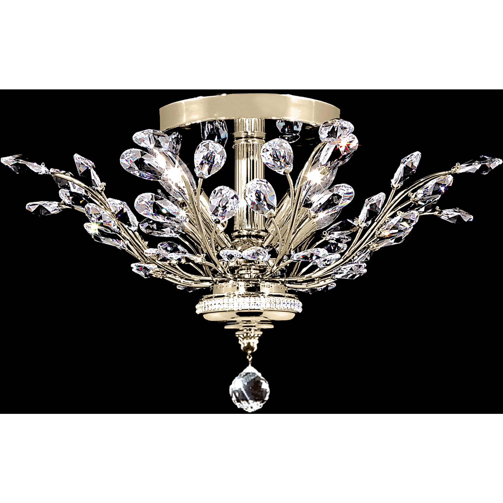 Florale 4 Light 21 inch Gold Flush Mount Ceiling Light