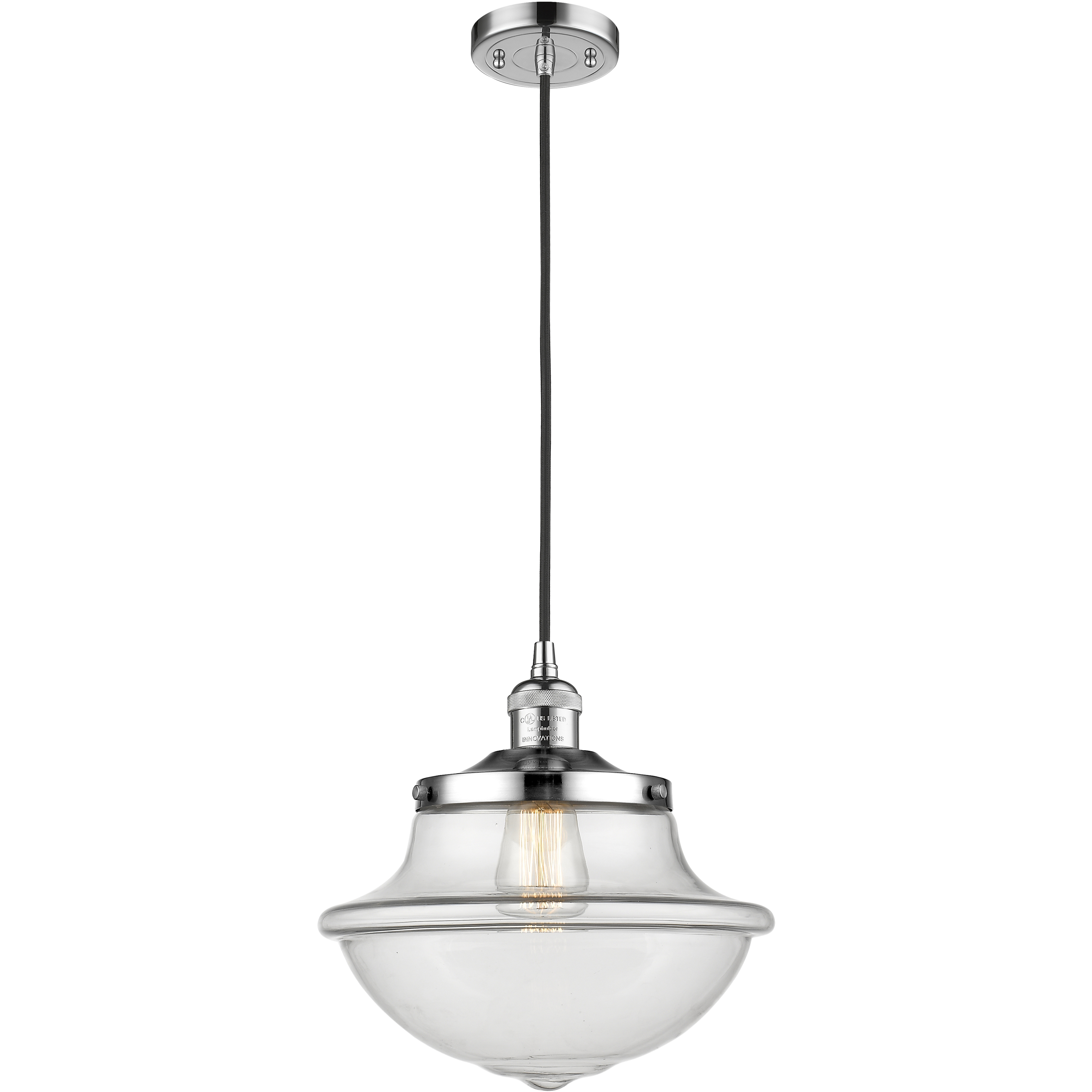 Franklin Restoration Oxford 1 Light 12 inch Polished Chrome Mini Pendant Ceiling Light in Incandescent, Clear, Franklin Restoration