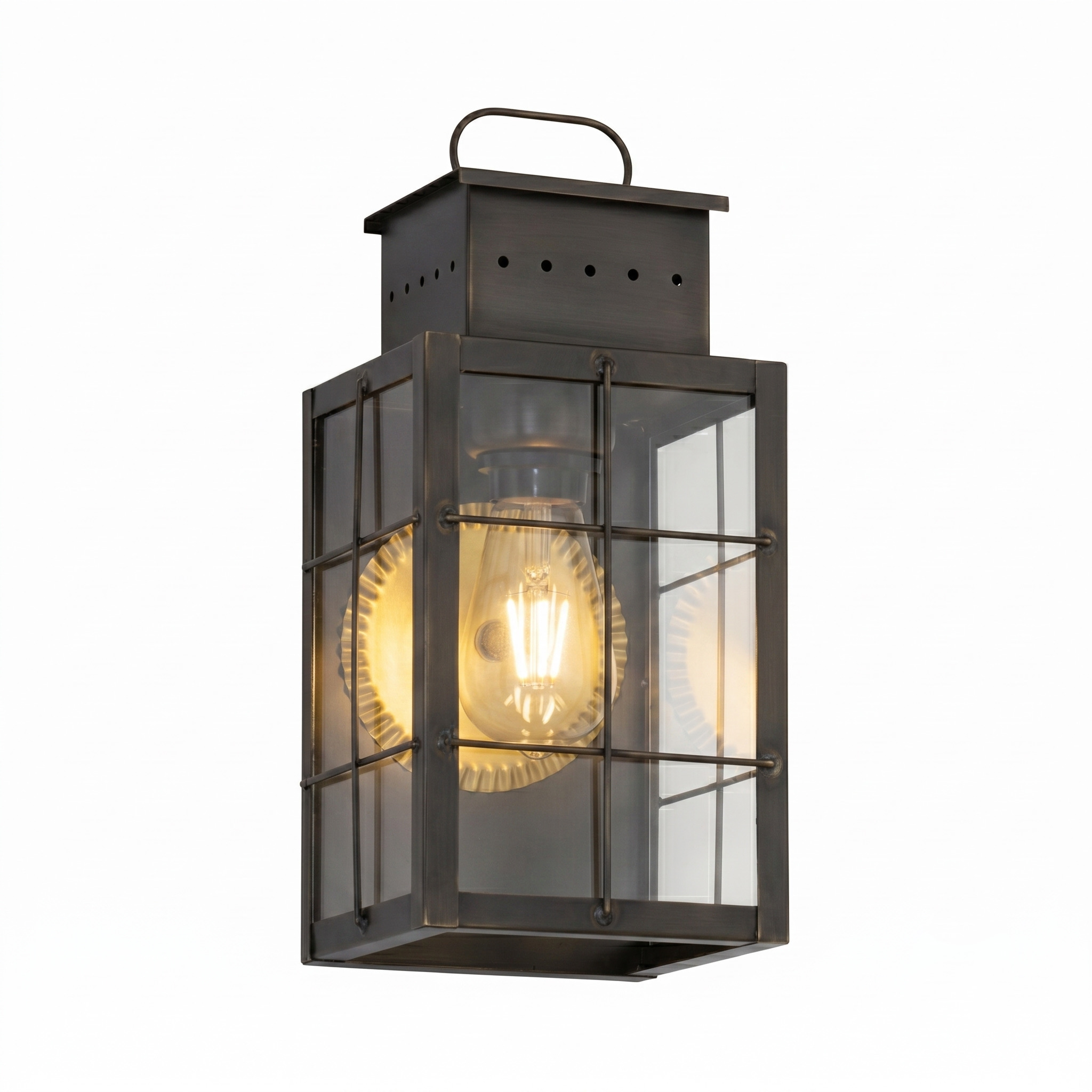 Norfield 1 Light 12.75 inch Dark Brass Outdoor Sconce in Clear Glass, Brass Traditions by Innovations Lighting