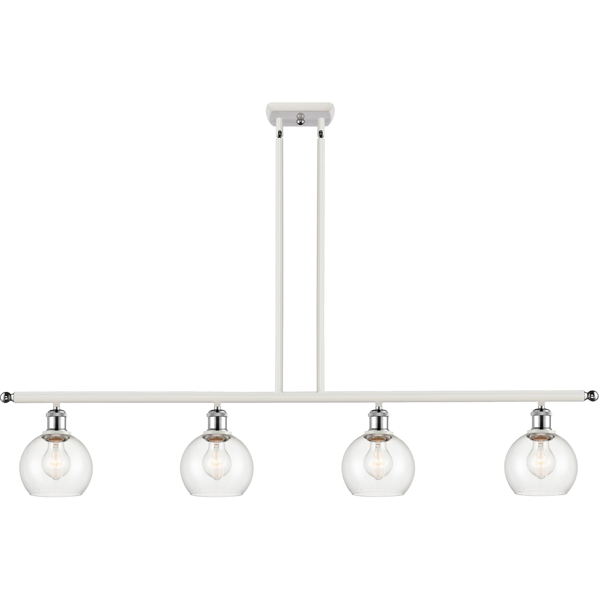 Ballston Athens LED 48 inch White and Polished Chrome Island Light Ceiling Light in Clear Glass