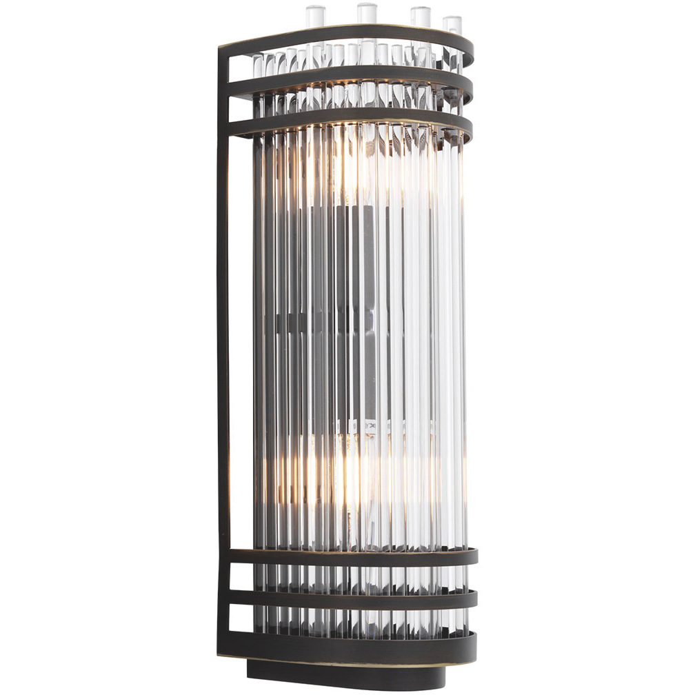 Gulf 2 Light 4.72 inch Bronze Highlight and Clear Glass Wall Lamp Wall Light, Small