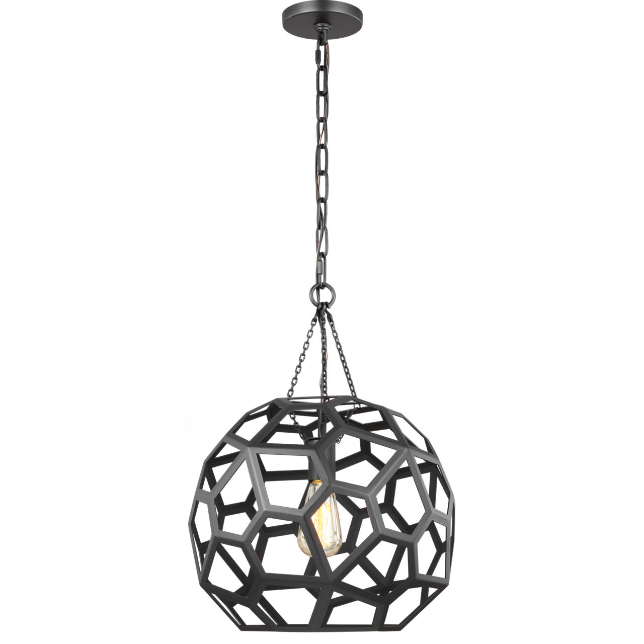 AH by Alexa Hampton Feccetta 1 Light 15 inch Midnight Black Pendant Ceiling Light