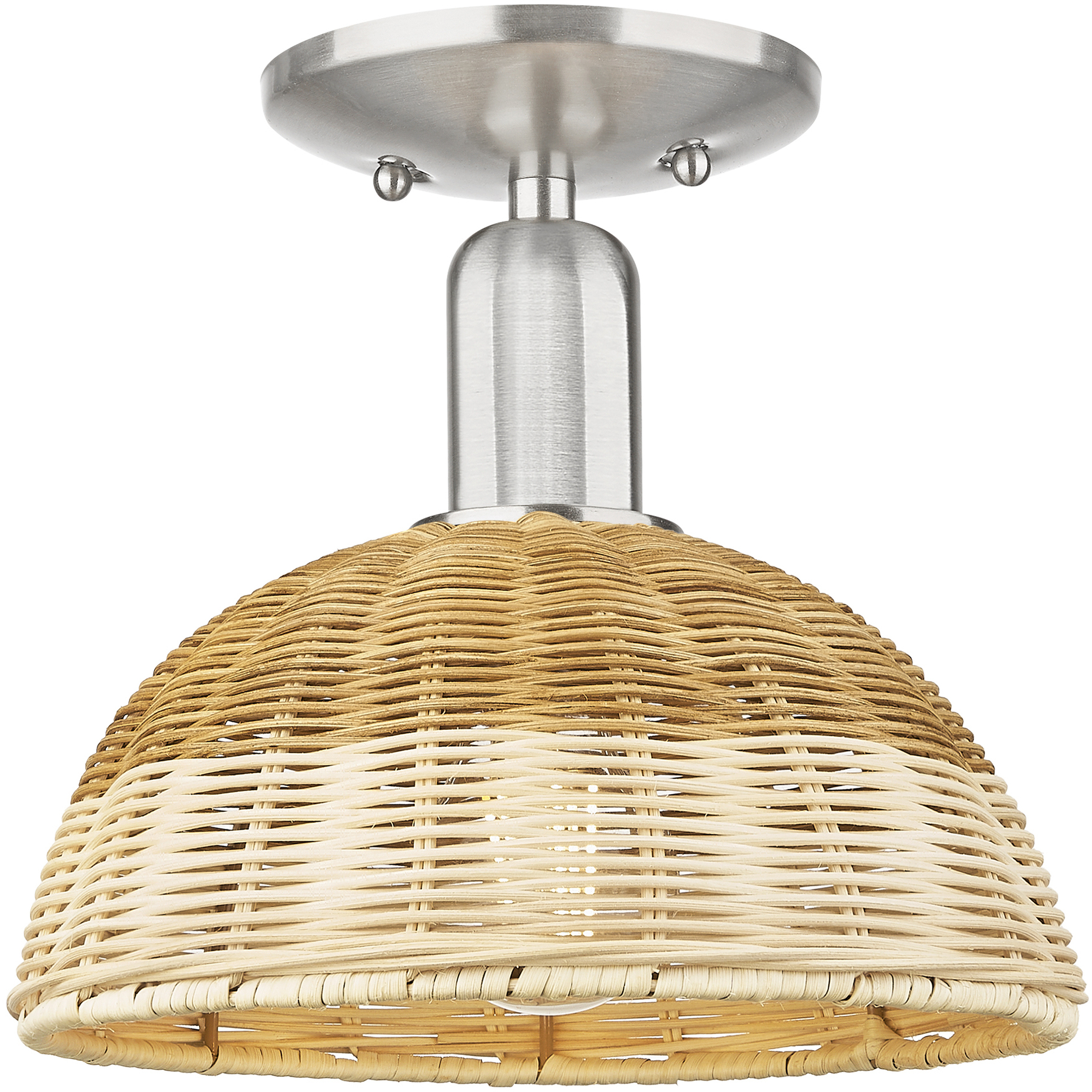 Natural Ballston Dome 1 Light 9 inch Brushed Satin Nickel Semi-Flush Mount Ceiling Light