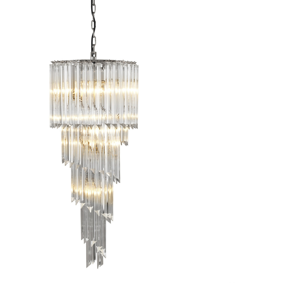 Trapani 7 Light 15.75 inch Nickel and Clear Glass Chandelier Ceiling Light