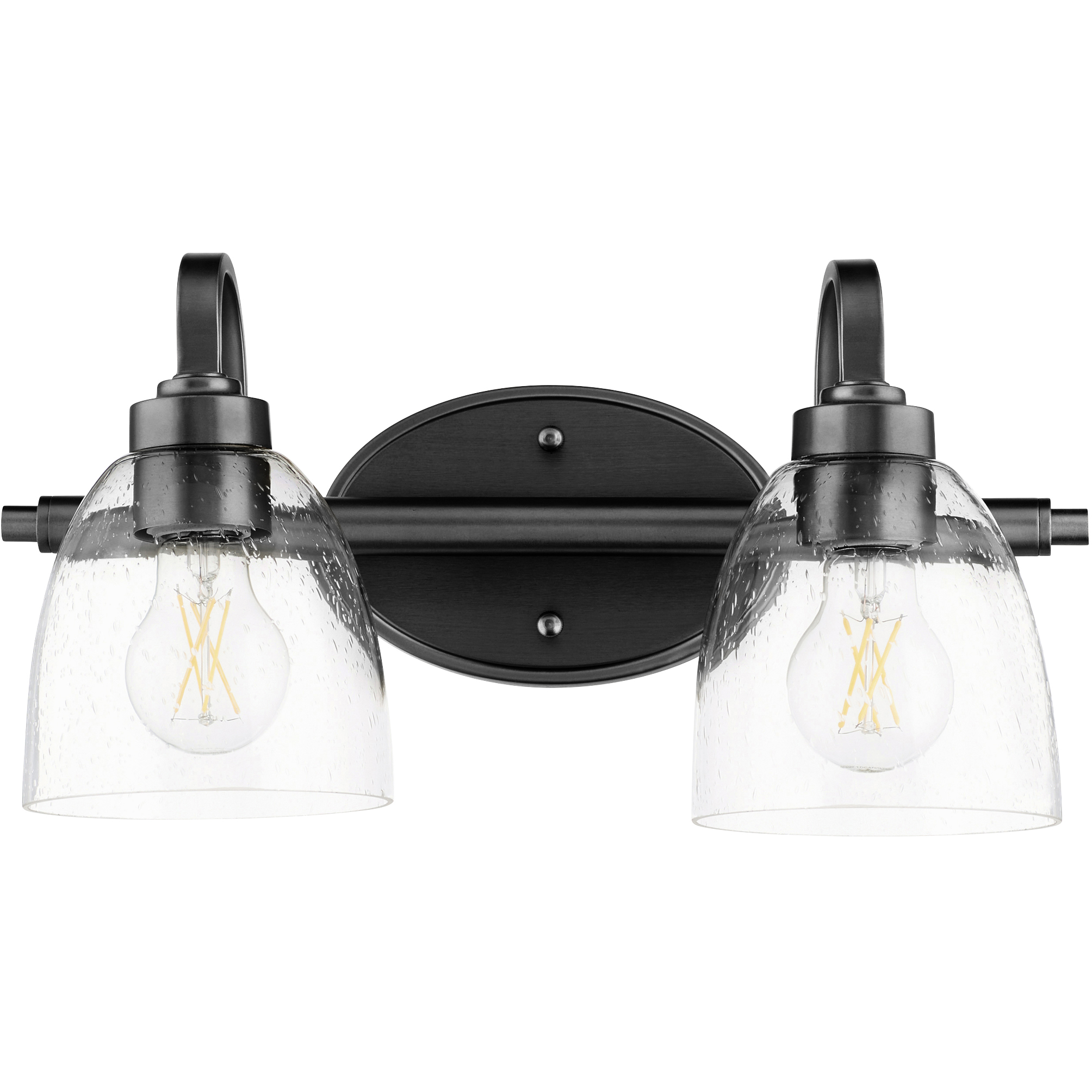 Reyes 2 Light 16 inch Textured Black Vanity Light Wall Light in Clear Seeded