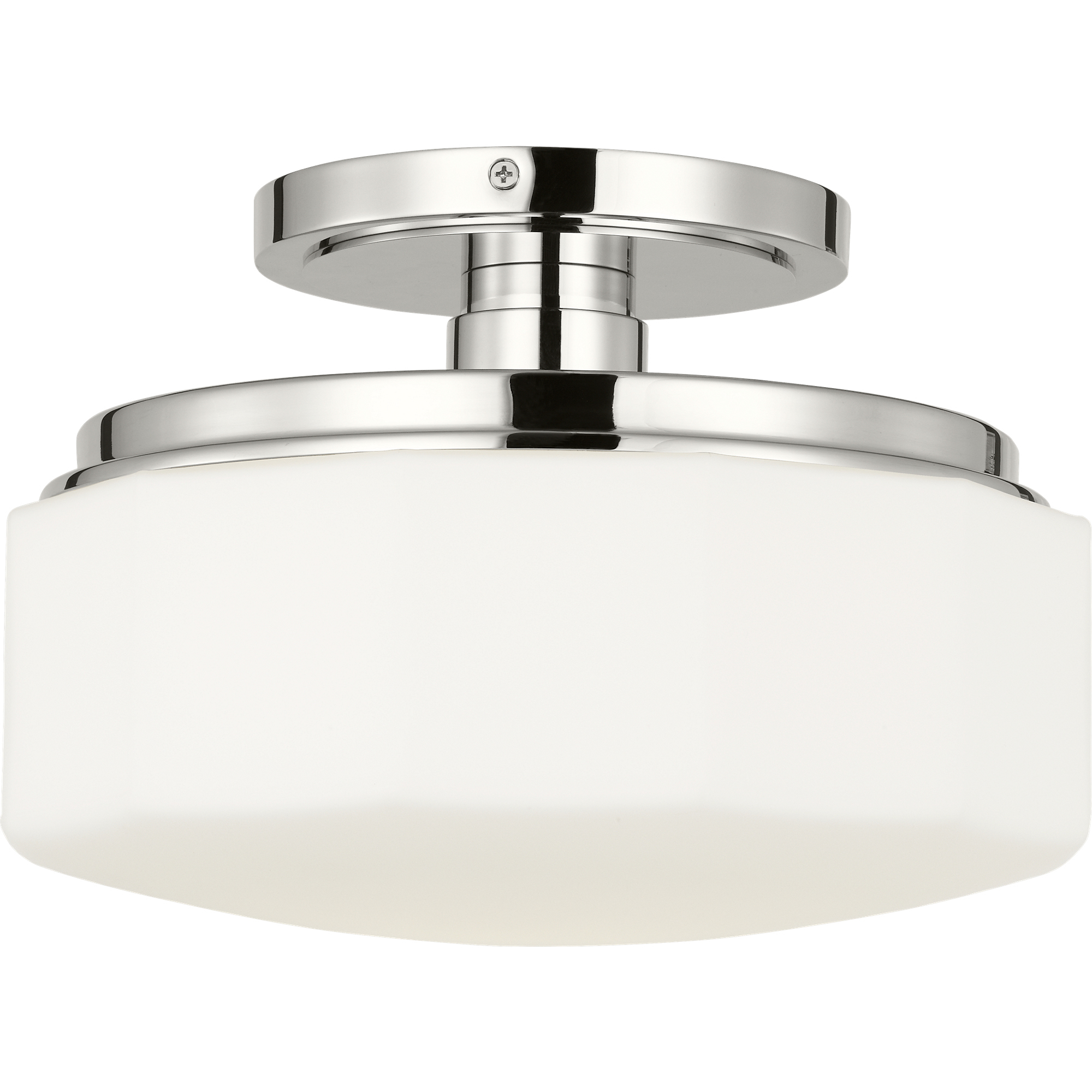 C&M by Chapman & Myers Fairfax 1 Light 11 inch Polished Nickel Flush Mount Ceiling Light in LED