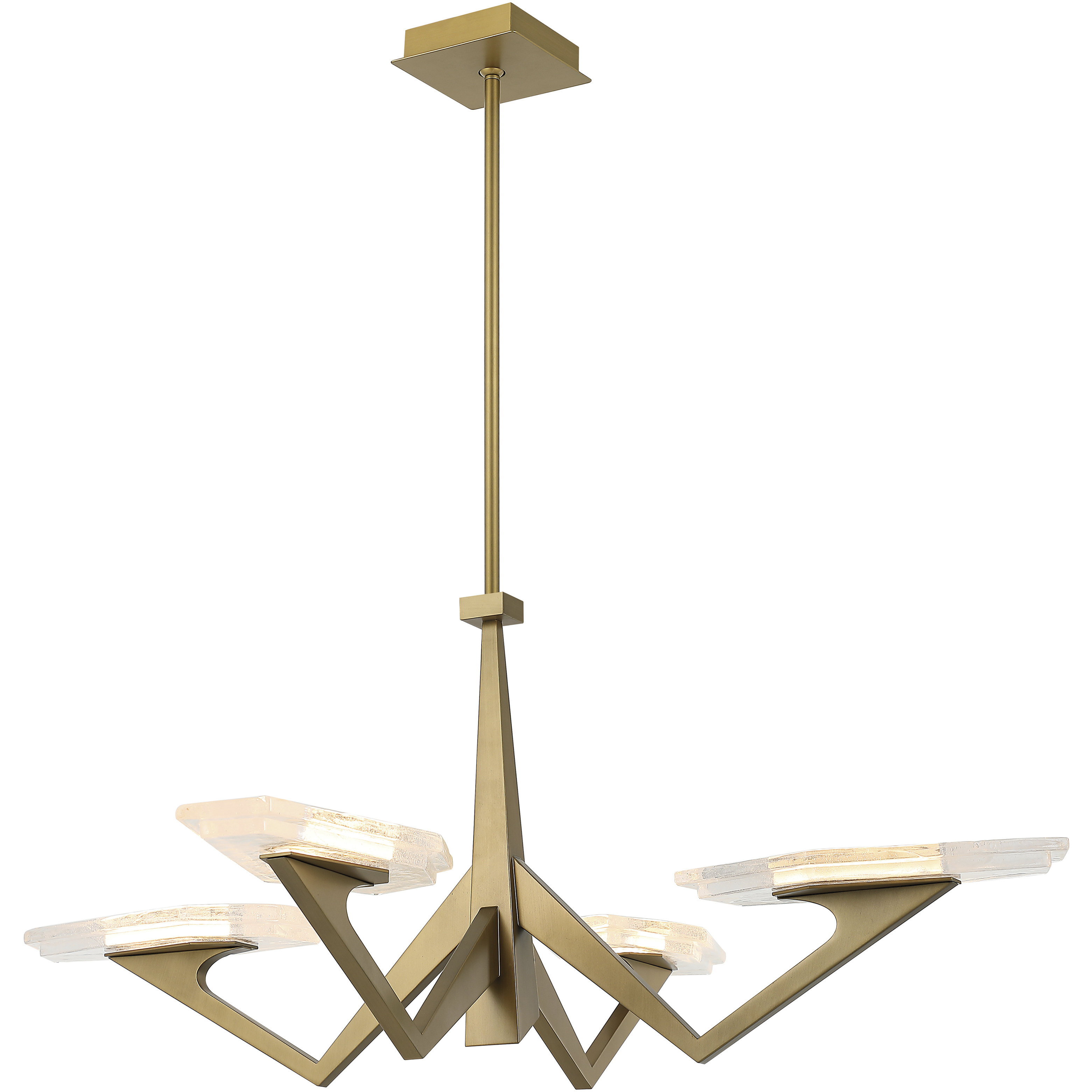 Down the Wrong Path 4 Light 45 inch Brass Kisser Pendant Ceiling Light