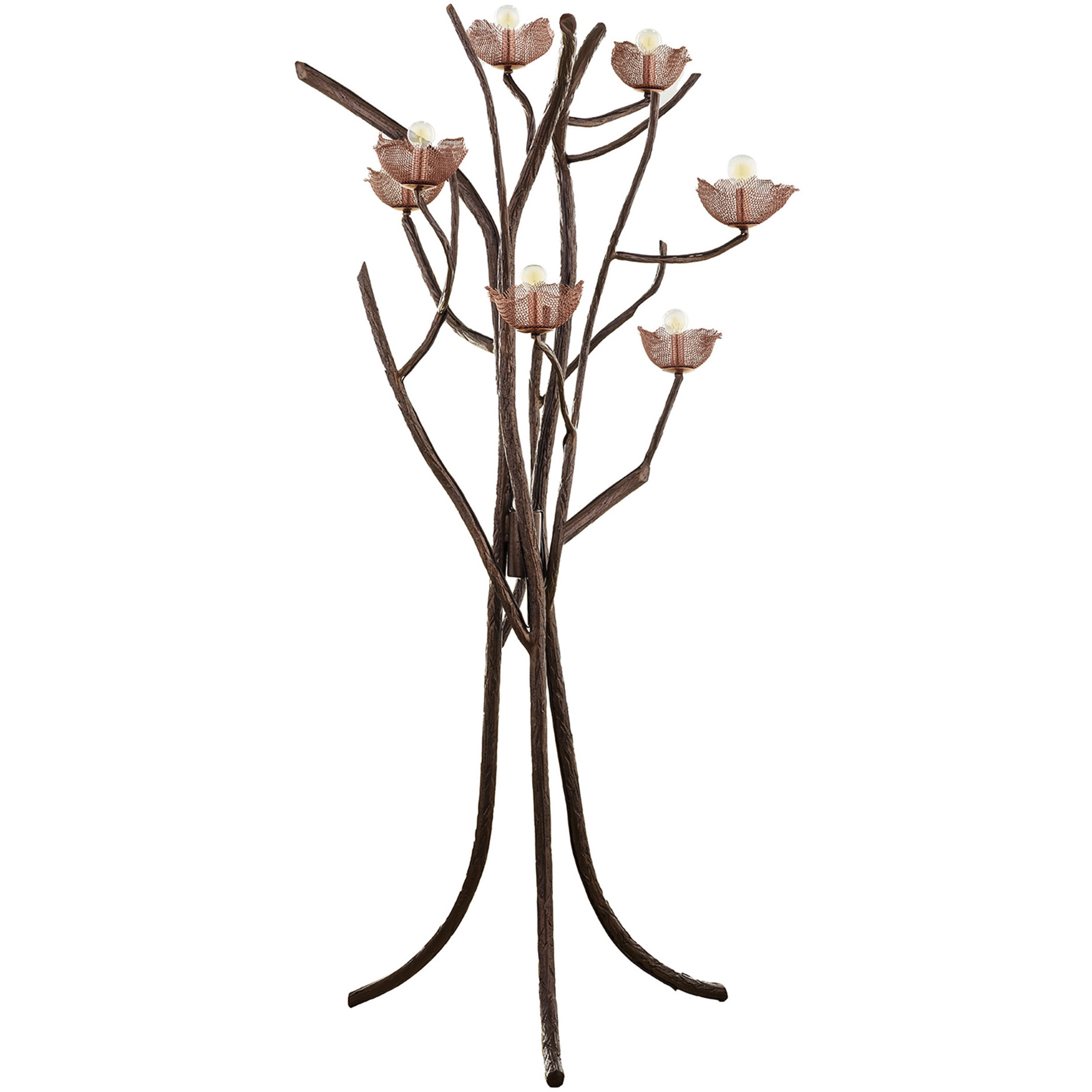 Lowcountry 40 watt Darkened Bronze and Copper Mesh Floor Lamp Portable Light