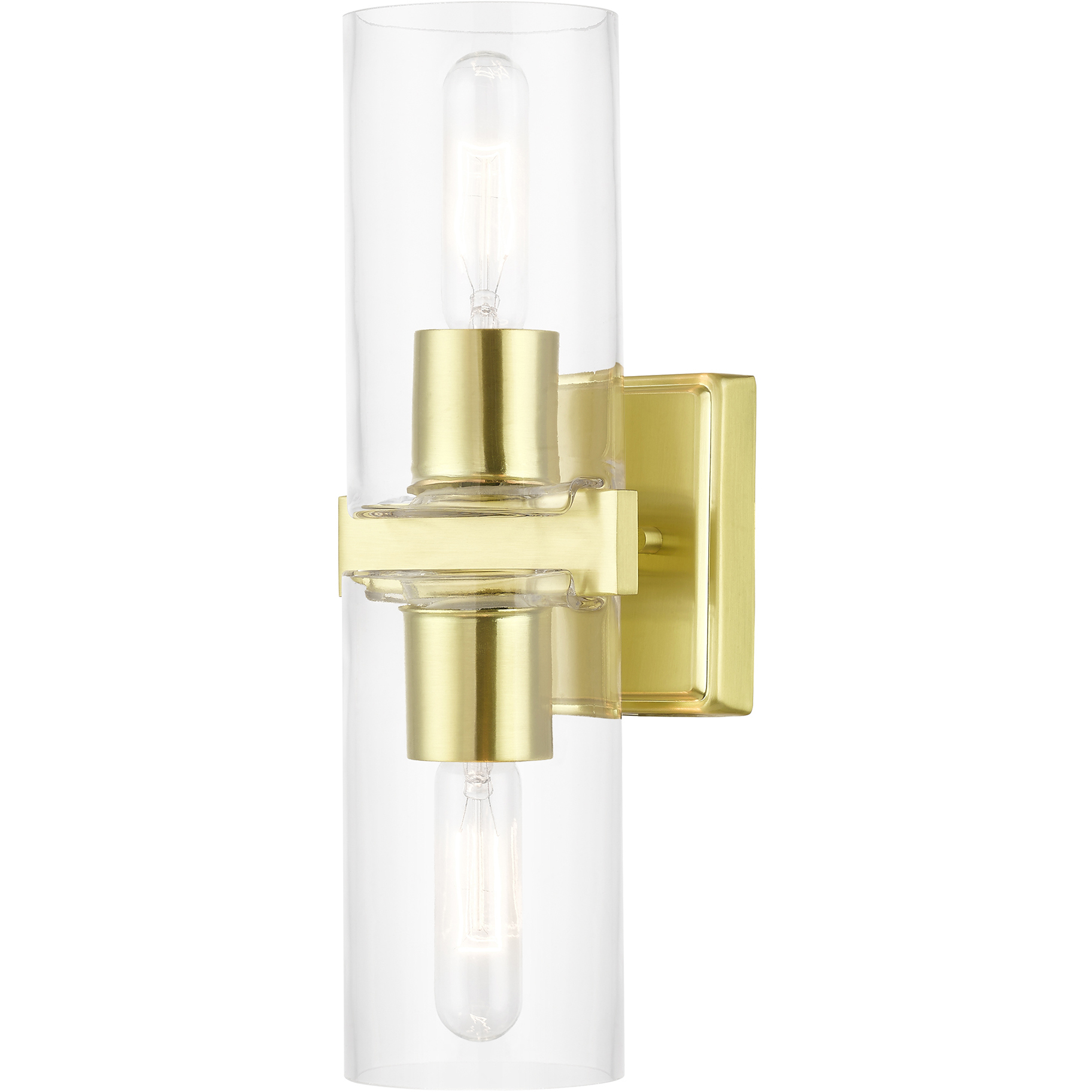 Clarion 2 Light 5 inch Satin Brass Vanity Sconce Wall Light