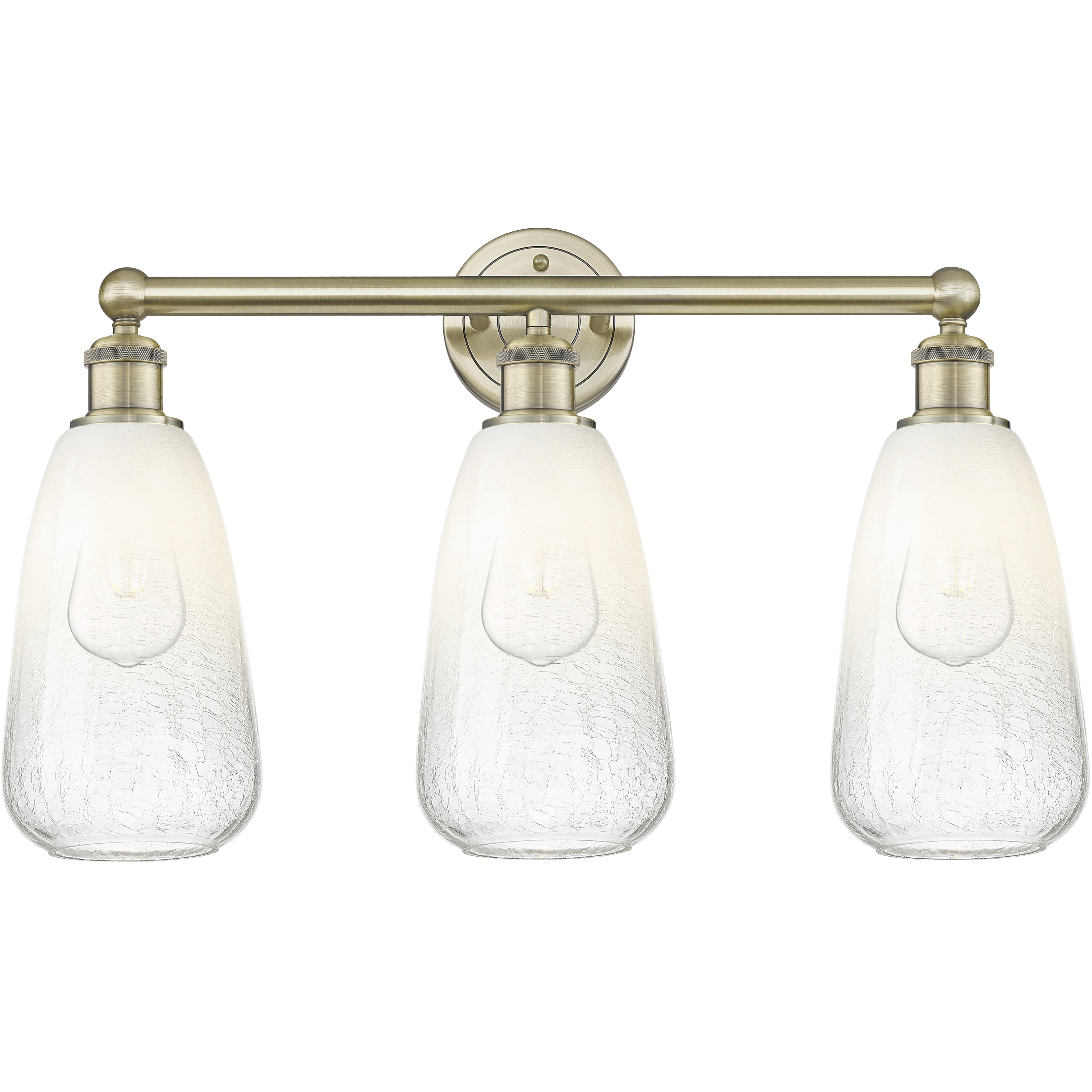 Edison Brookhaven Almond 3 Light 24 inch Antique Brass Bath Vanity Light Wall Light in Opal Glass