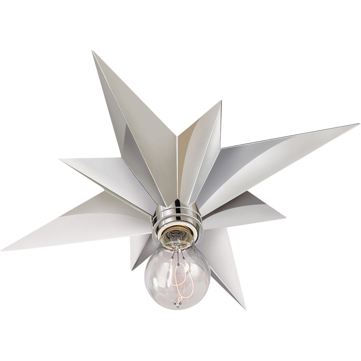 Eric Cohler Star 1 Light 14.5 inch Polished Nickel Flush Mount Ceiling Light