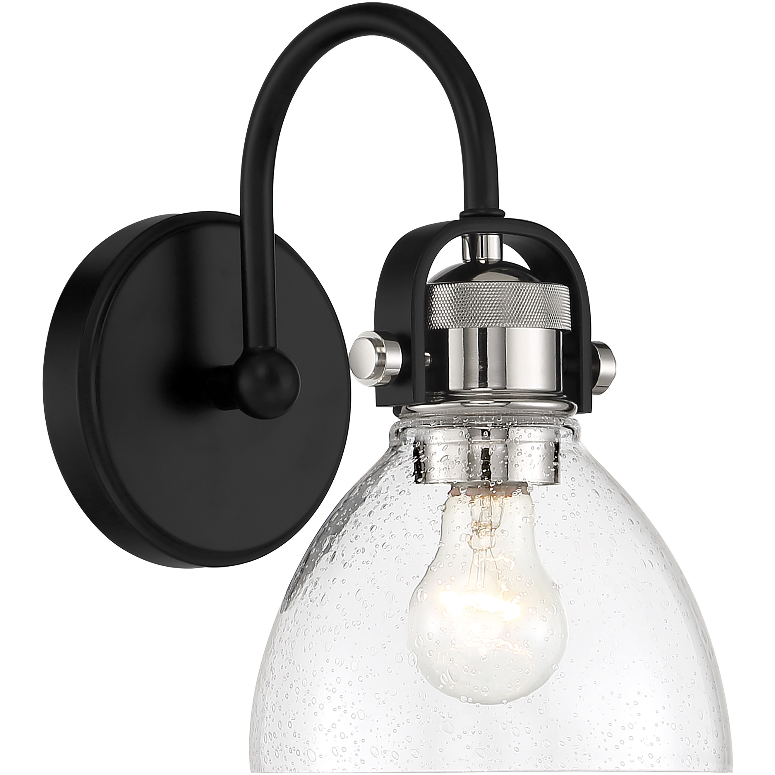 Monico 1 Light 7 inch Coal/Polished Nickel Bath Light Wall Light