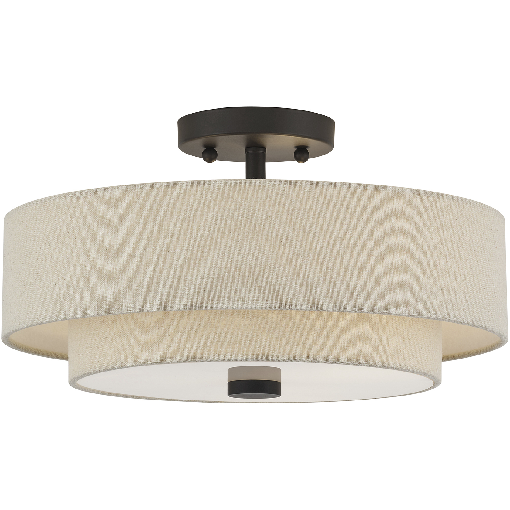 Bellingham 3 Light 15 inch Bronze Large Semi-Flush Ceiling Light, Large