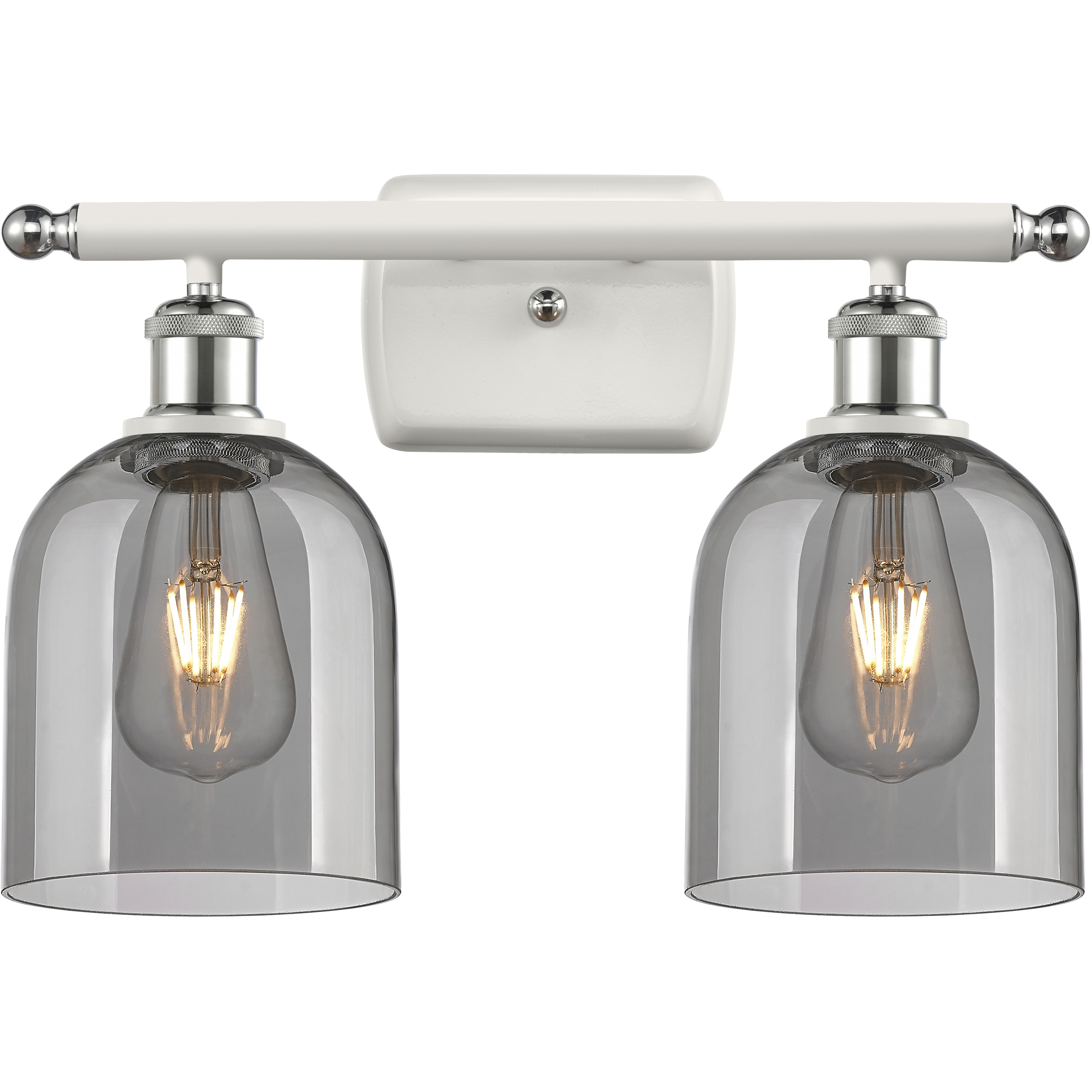 Ballston Bella 2 Light 15.5 inch White Polished Chrome Bath Vanity Light Wall Light