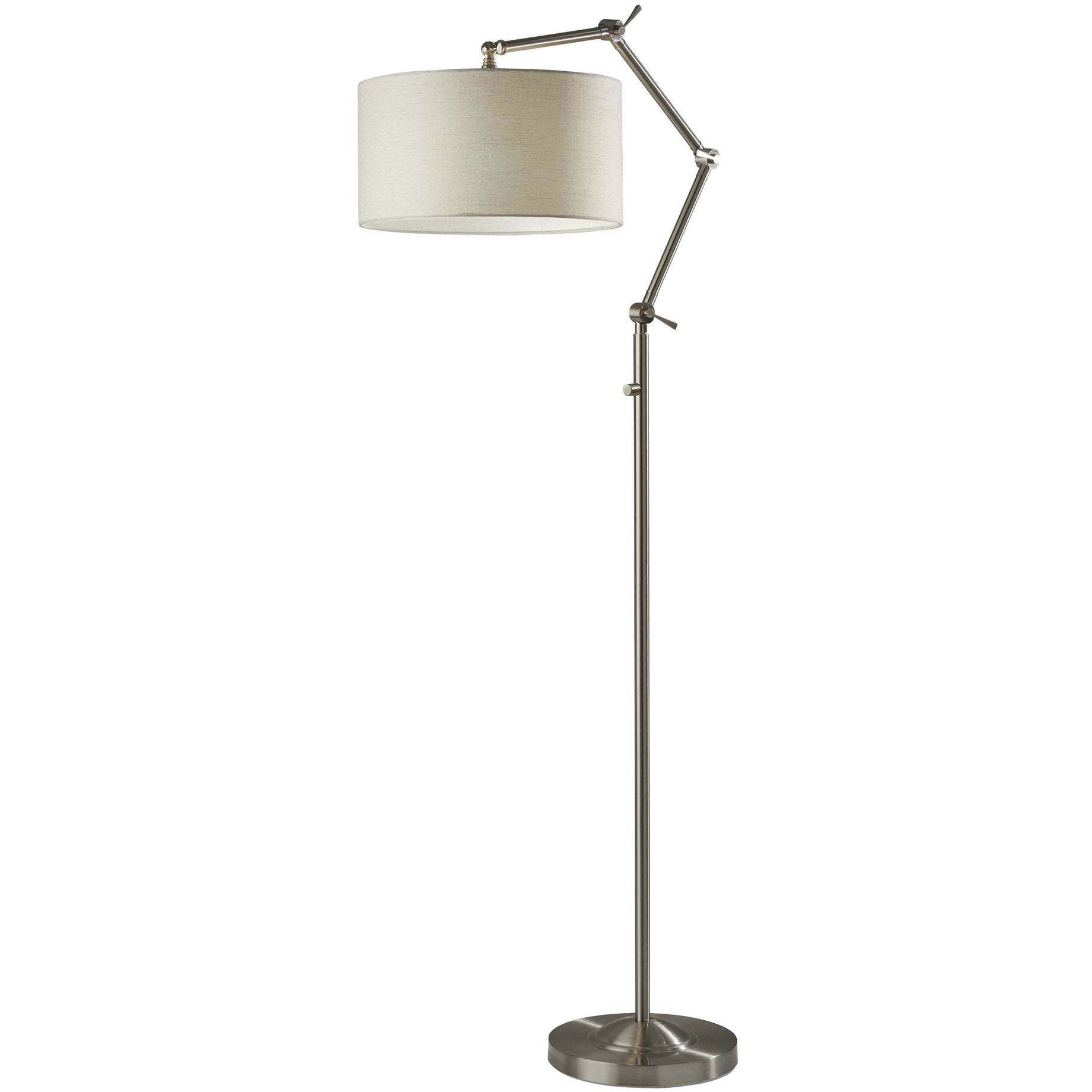 Willard 64 inch 100.00 watt Brushed Steel Floor Lamp Portable Light