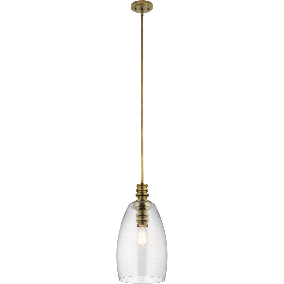 Lakum 1 Light 10 inch Natural Brass Pendant Ceiling Light