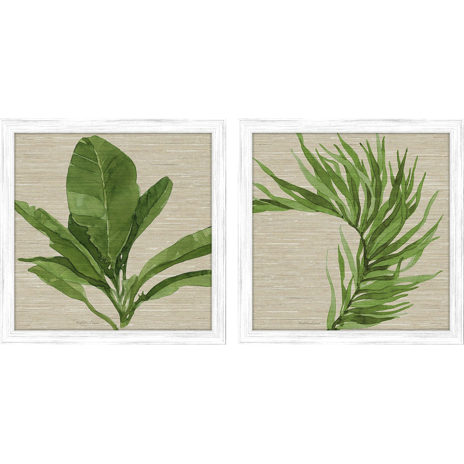 Palm Isle Green and Beige and Multi and Neutral Framed Art