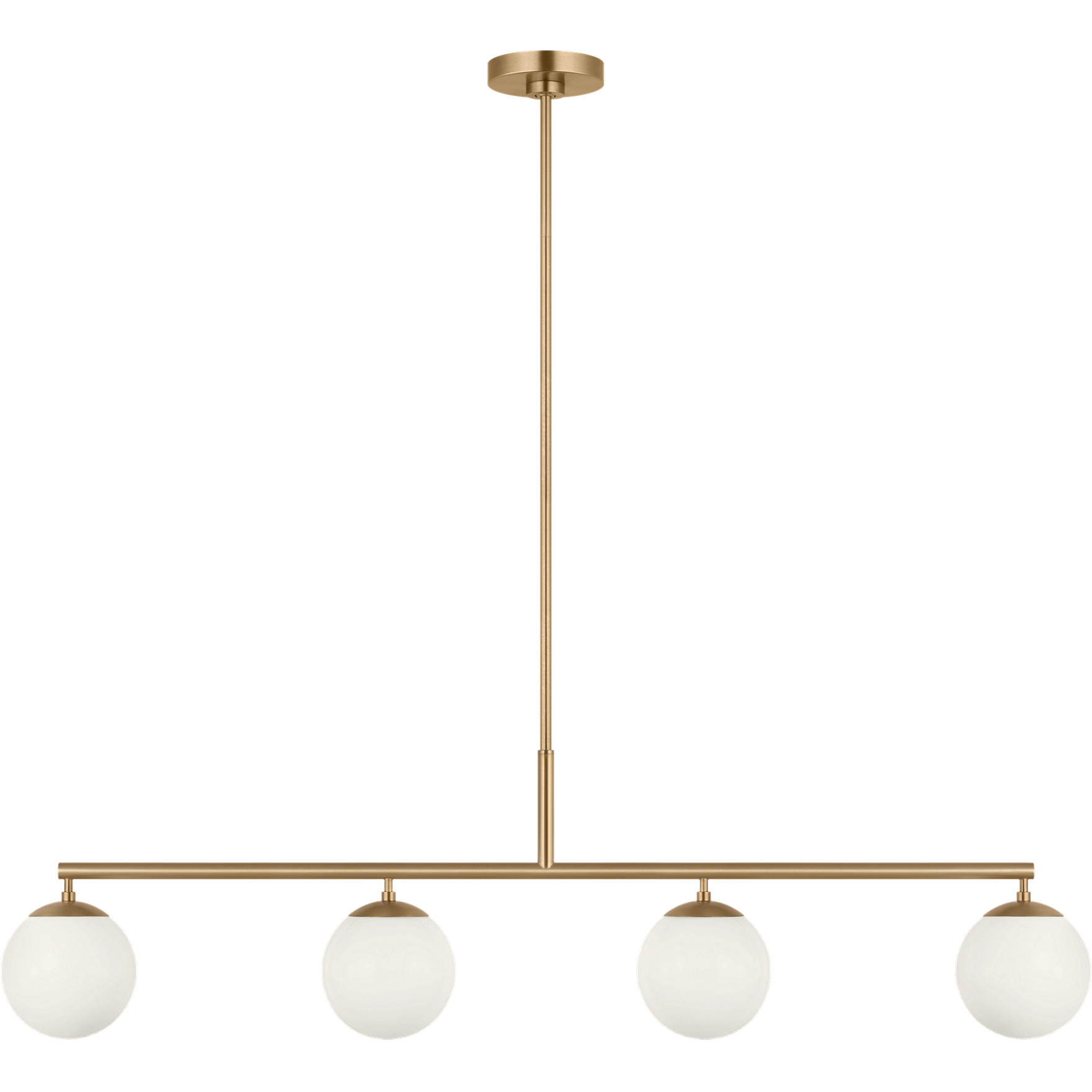 Nube LED 48 inch Satin Brass Linear Chandelier Ceiling Light