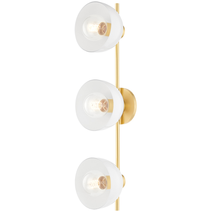 Belle 3 Light 26 inch Aged Brass Bath Sconce Wall Light