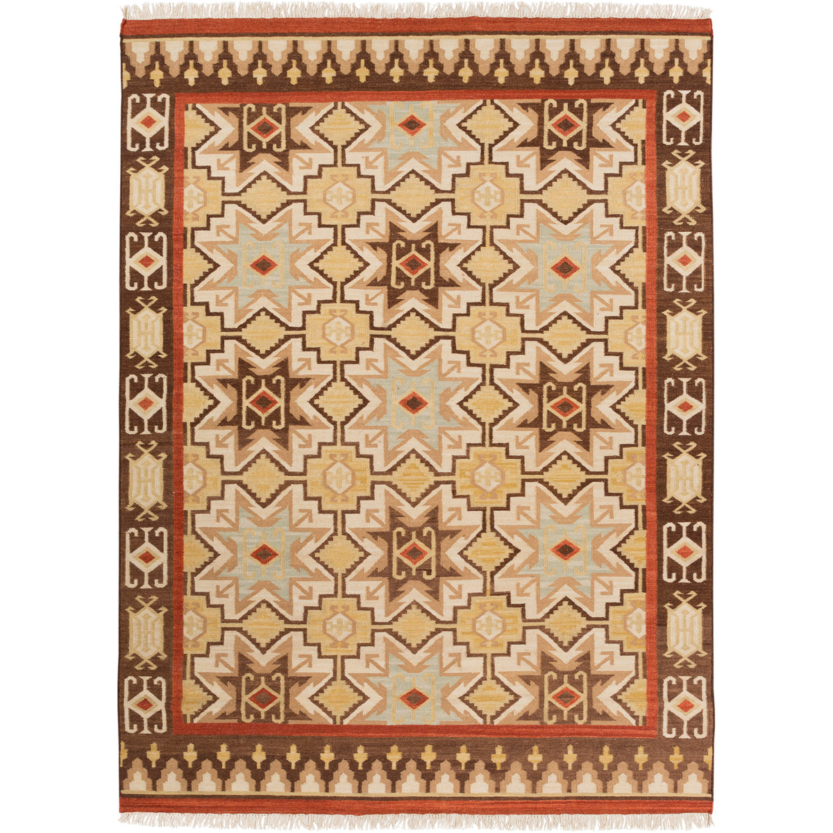 Jewel Tone II 132 X 96 inch Neutral and Brown Area Rug, Wool