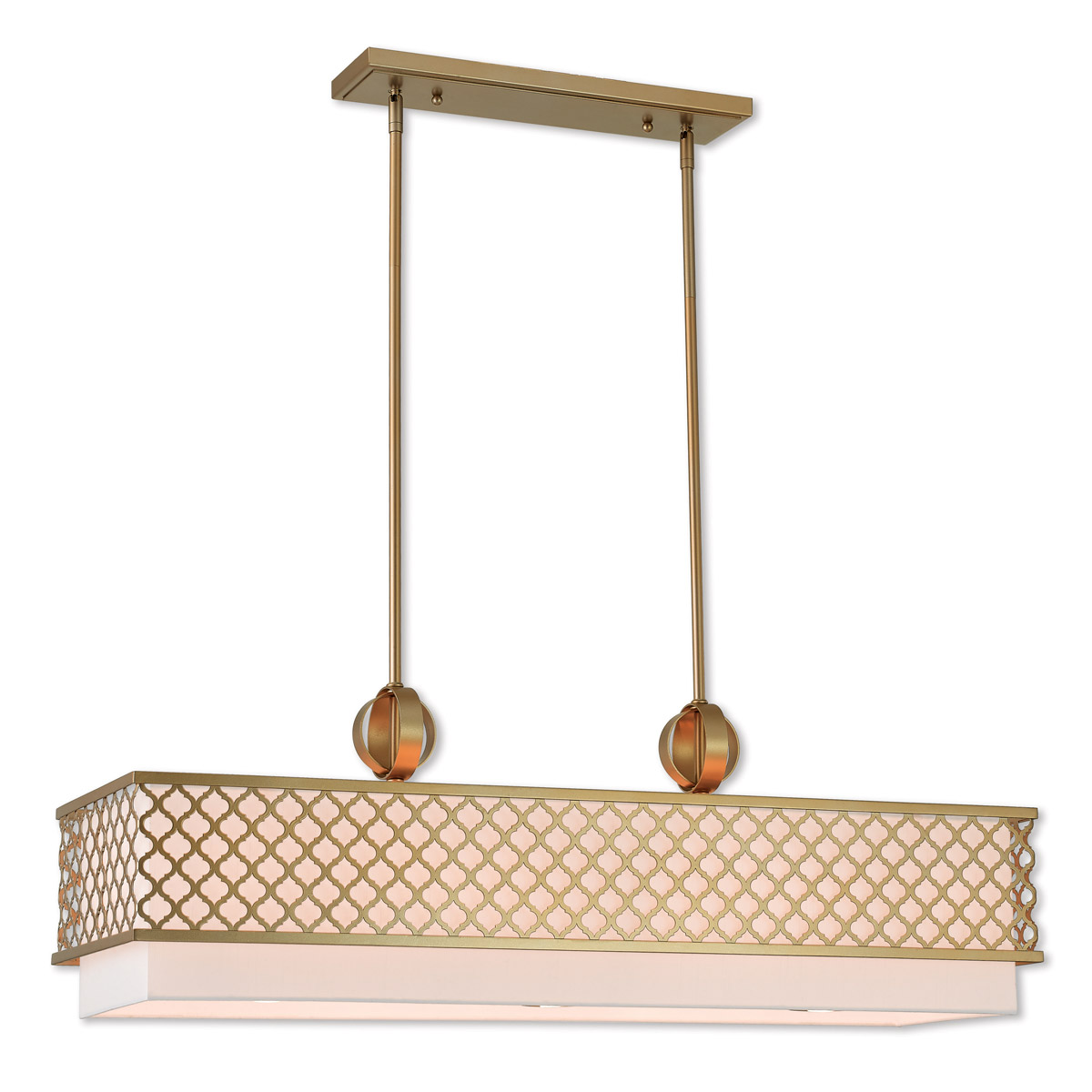 Arabesque 9 Light 39 inch Soft Gold Linear Chandelier Ceiling Light