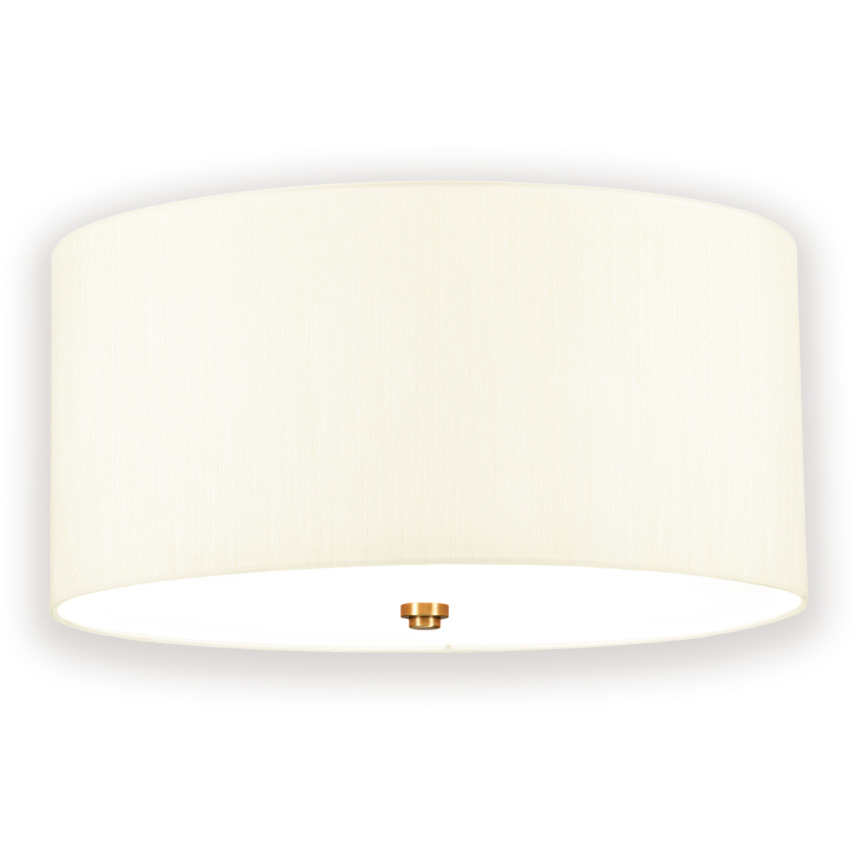 Fletcher 3 Light 18 inch Aged Brass and Ivory Shade Flush Mount Ceiling Light