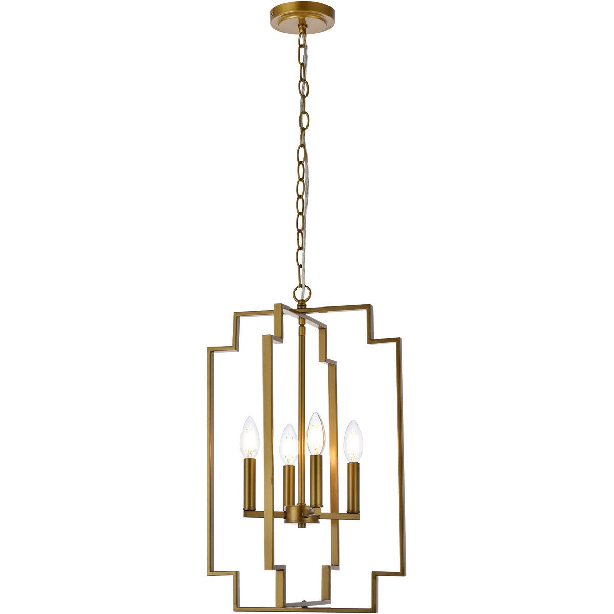 Rosenfeld 4 Light 13.5 inch Brass Pendant Ceiling Light