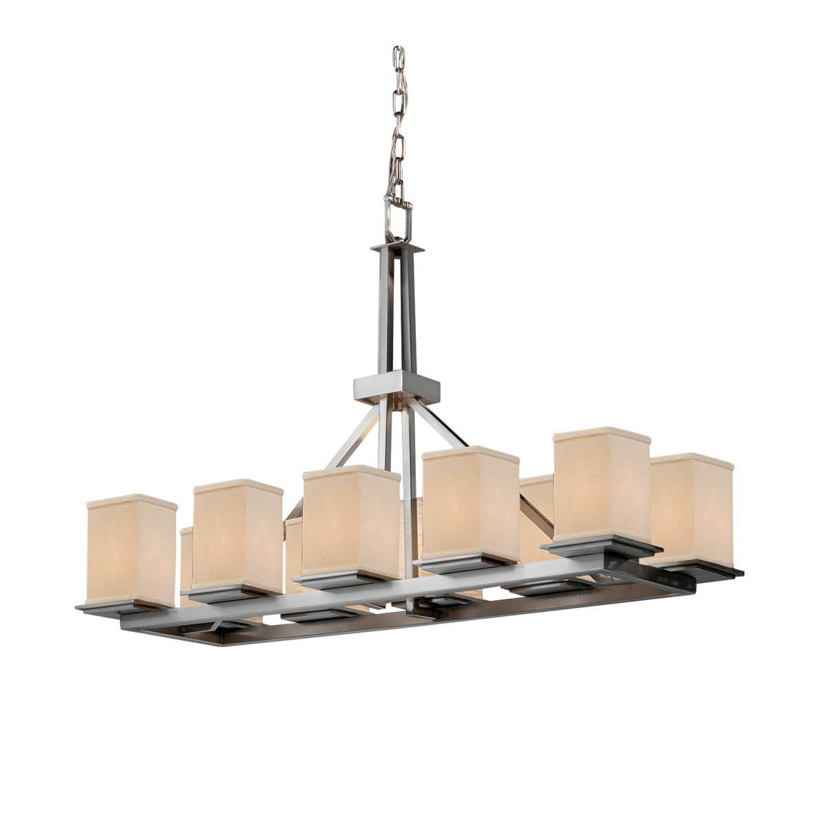 Textile LED 14 inch Brushed Nickel Chandelier Ceiling Light